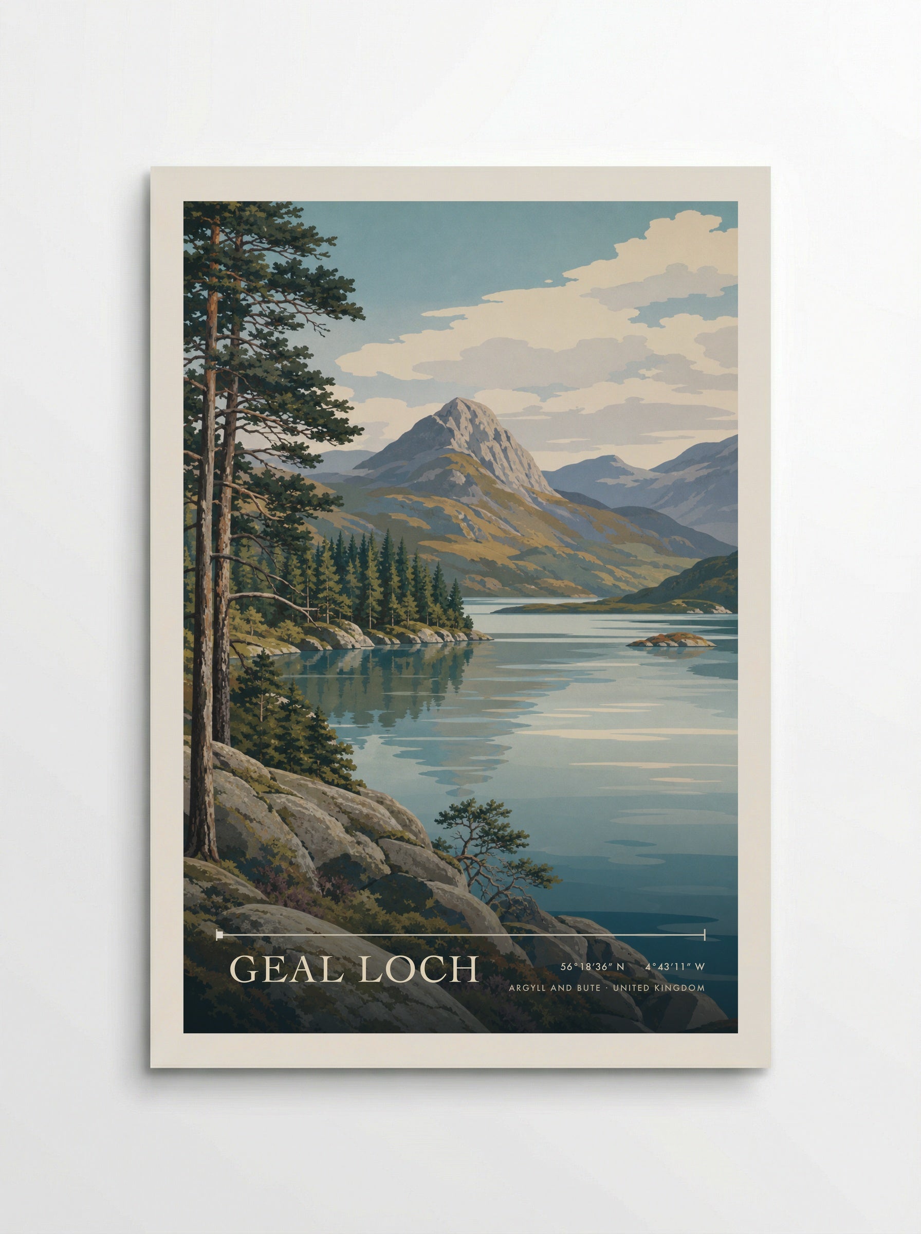 Geal Loch Argyll and Bute United Kingdom Travel Poster - Poster