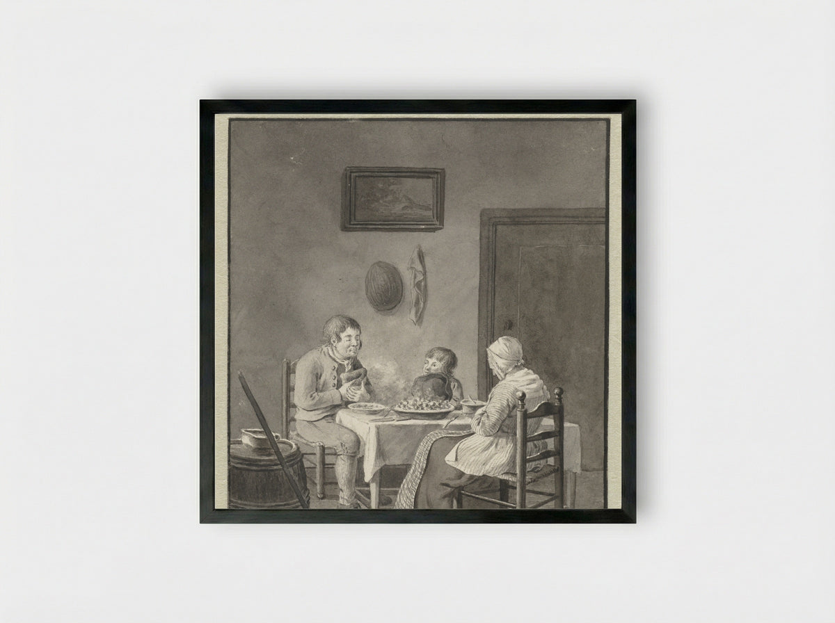 Gebed voor de maaltijd - Hendrik Jan van Amerom - Framed Print Black