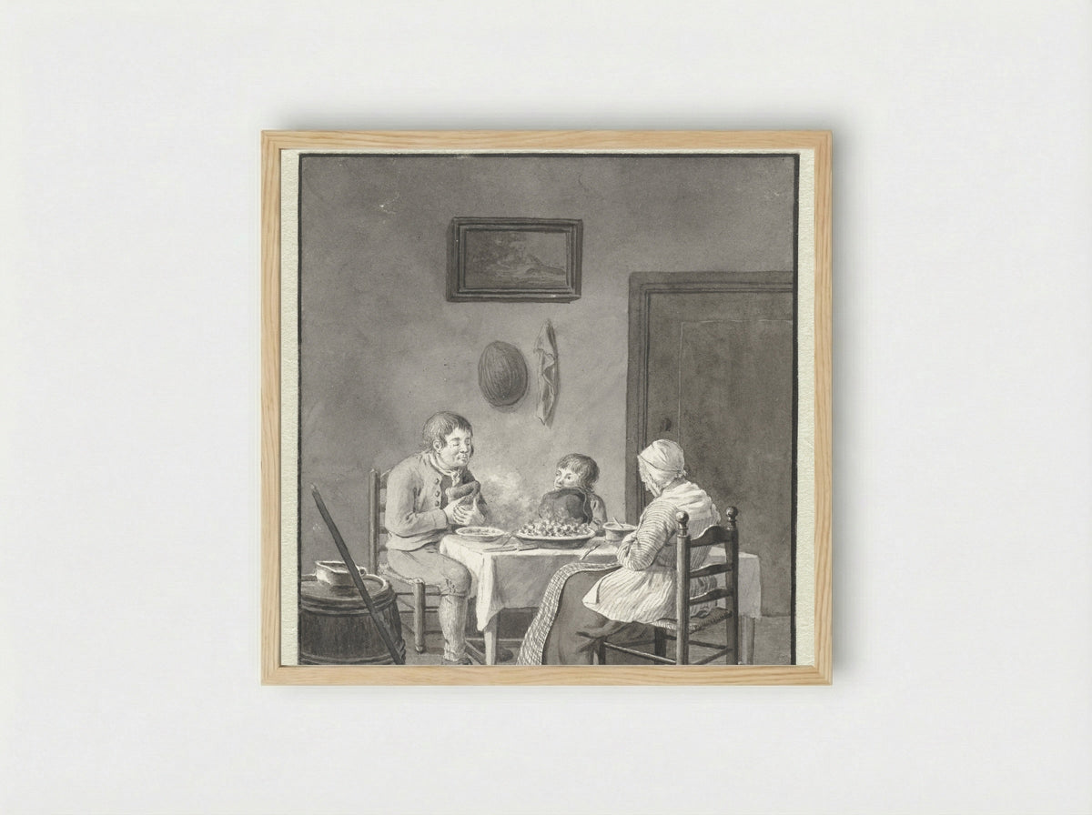 Gebed voor de maaltijd - Hendrik Jan van Amerom - Framed Print Wood