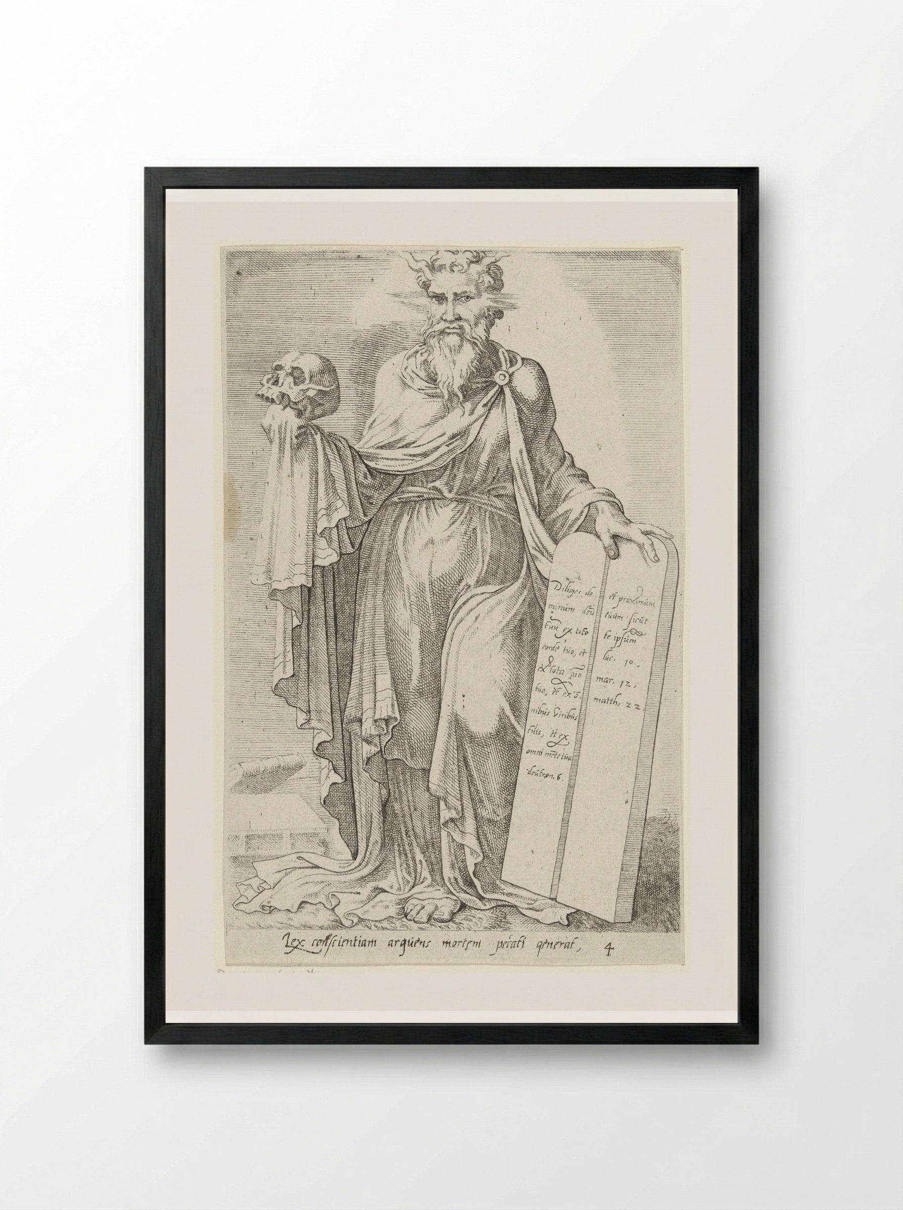 Gebod der liefde veroorzaakt de dood van de zonde - Dirck Volckertsz. Coornhert - Framed Print Black