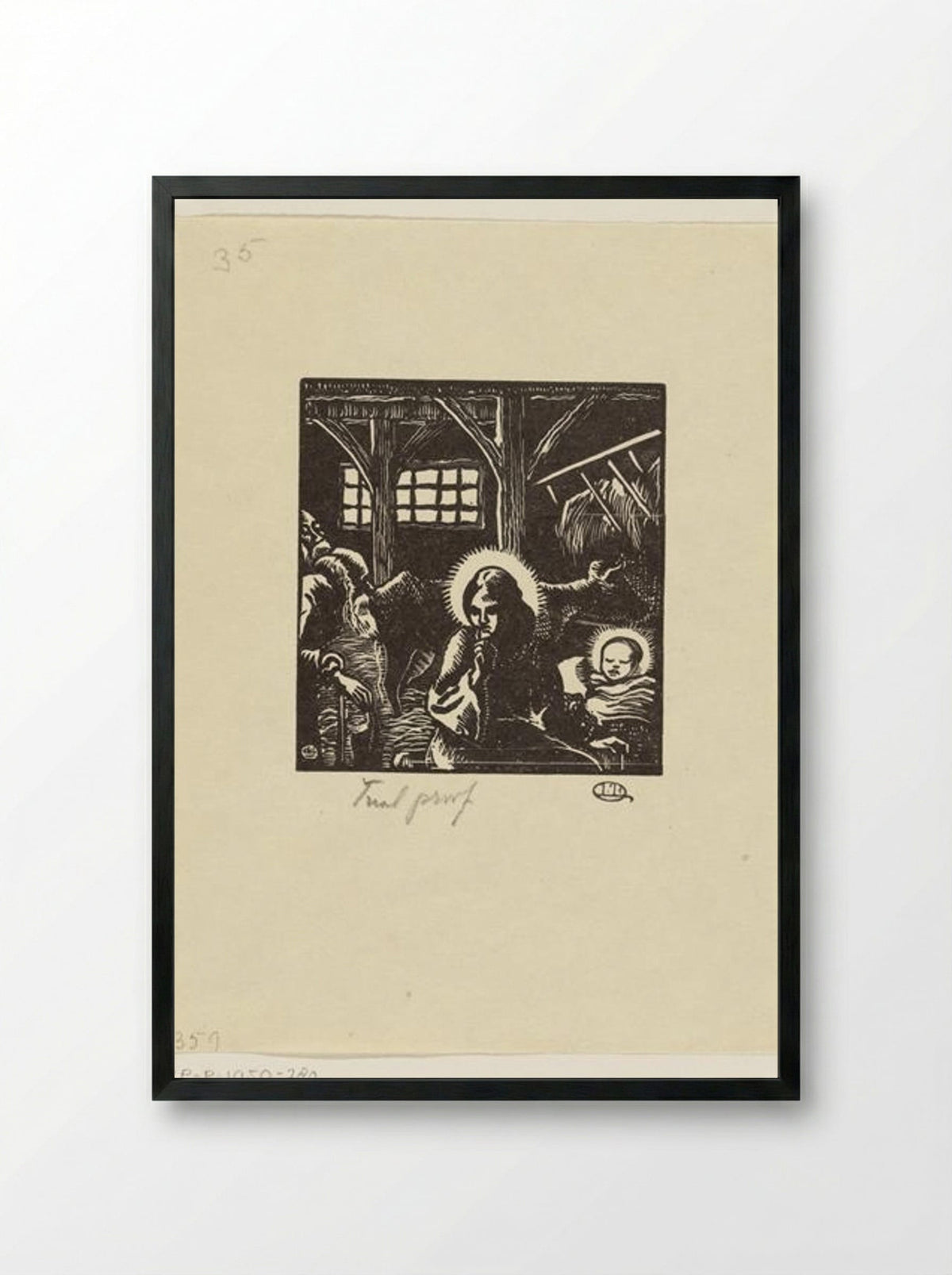 Geboorte van Christus - Lucien Pissarro - Framed Print Black