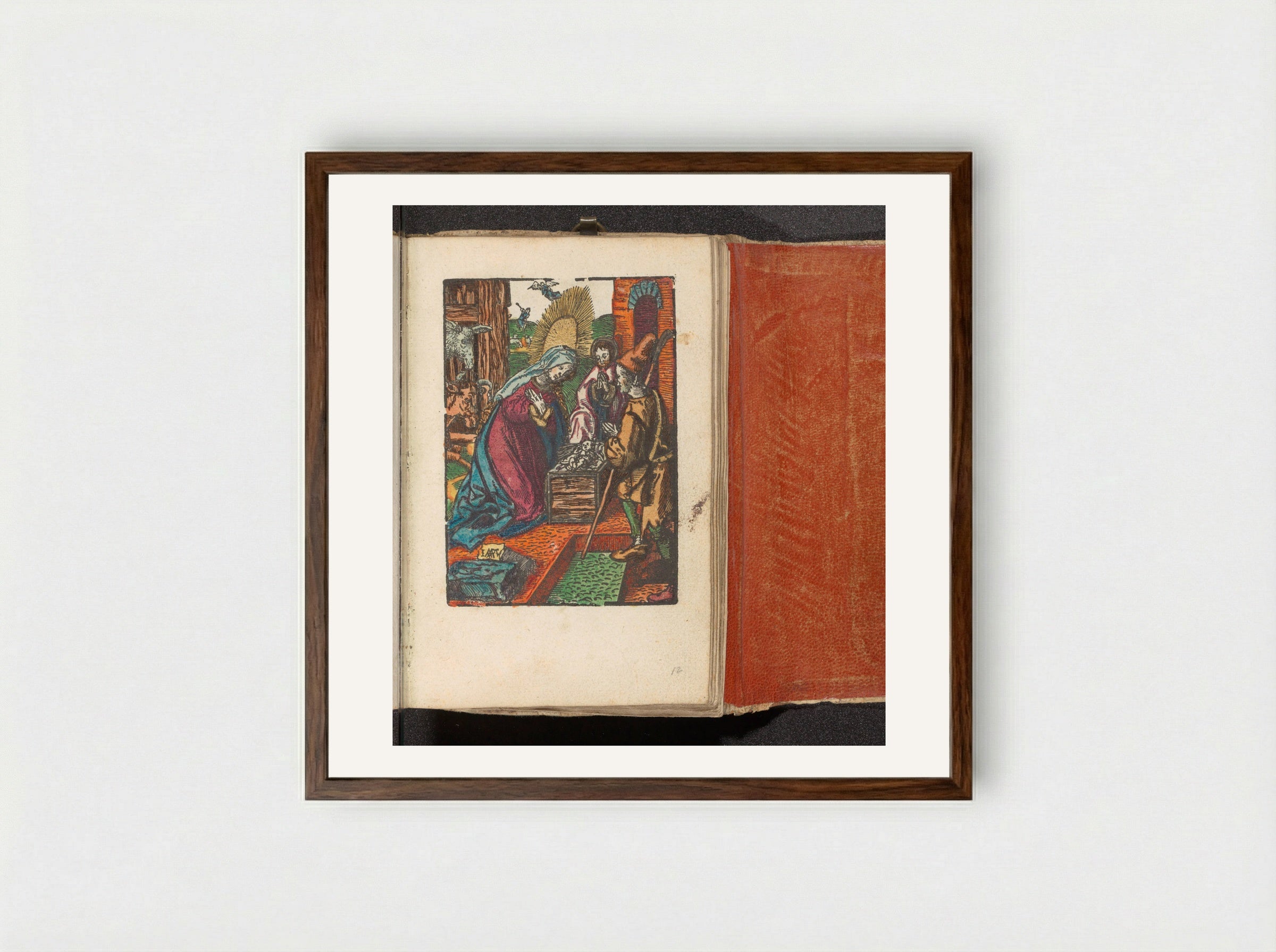 Geboorte van Christus - Doen Pietersz. - Framed Print Dark Wood