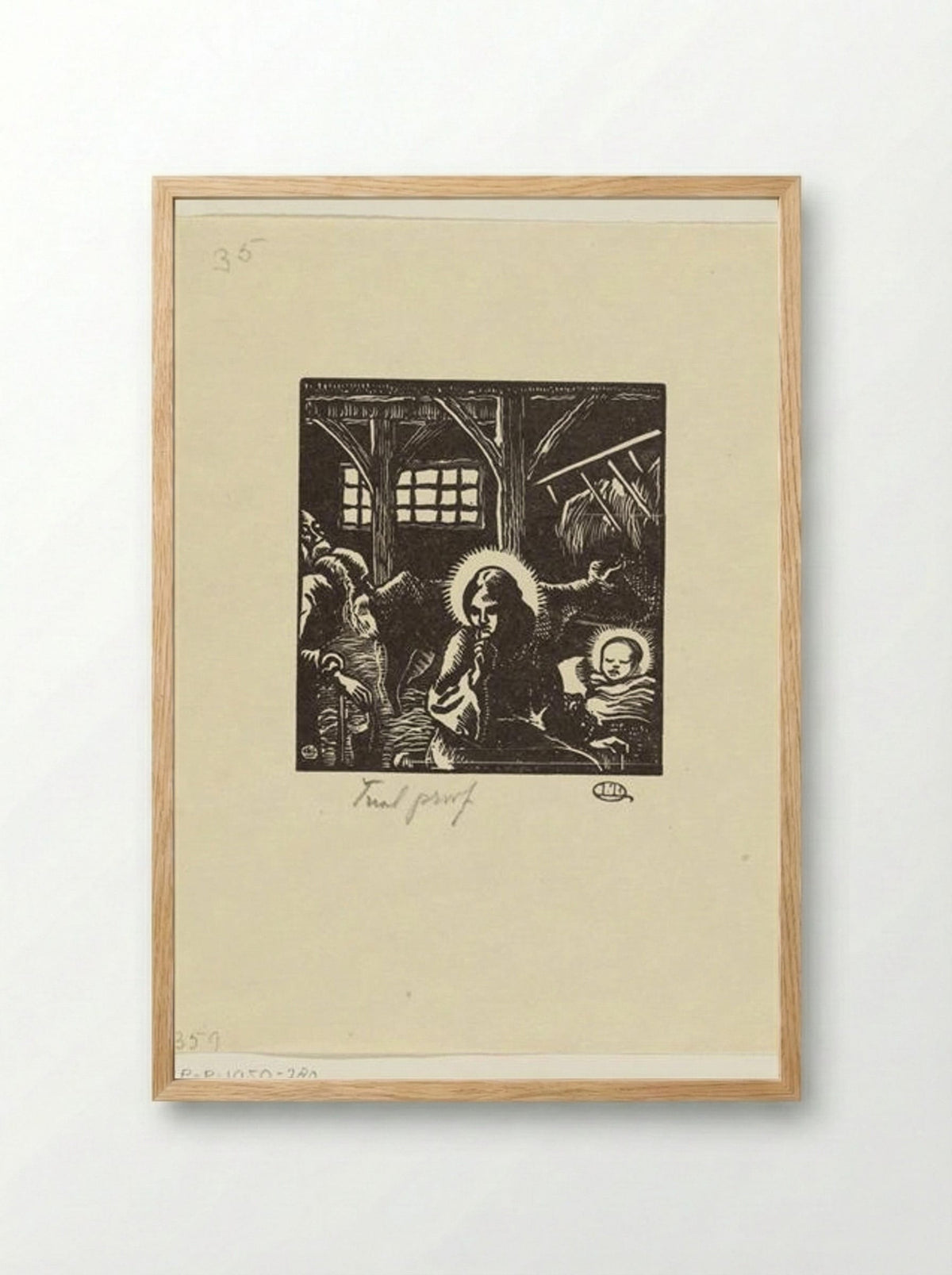 Geboorte van Christus - Lucien Pissarro - Framed Print Wood