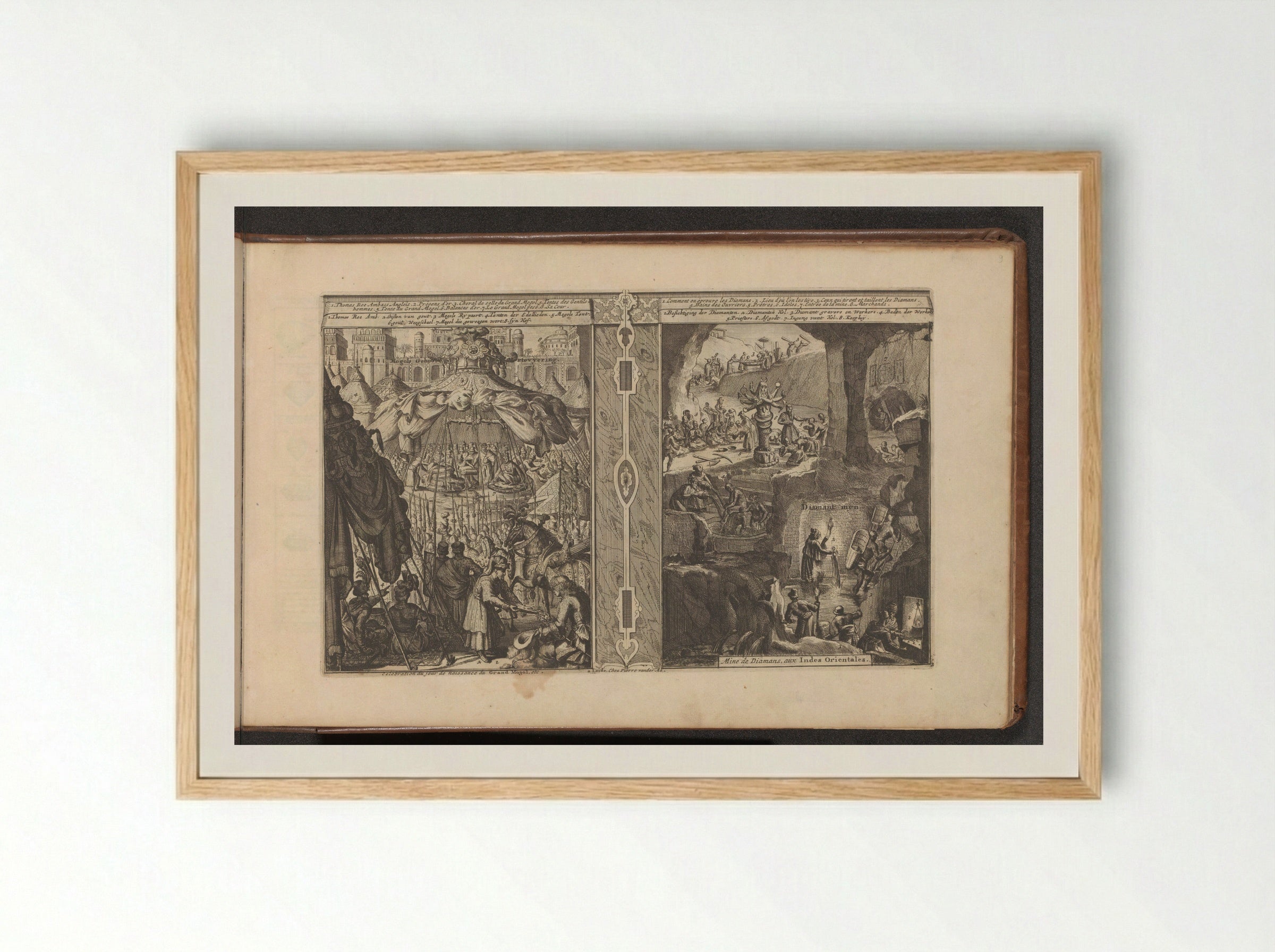 Geboorteviering van Mongolië; Diamantmijn - Romeyn de Hooghe - Framed Print Wood