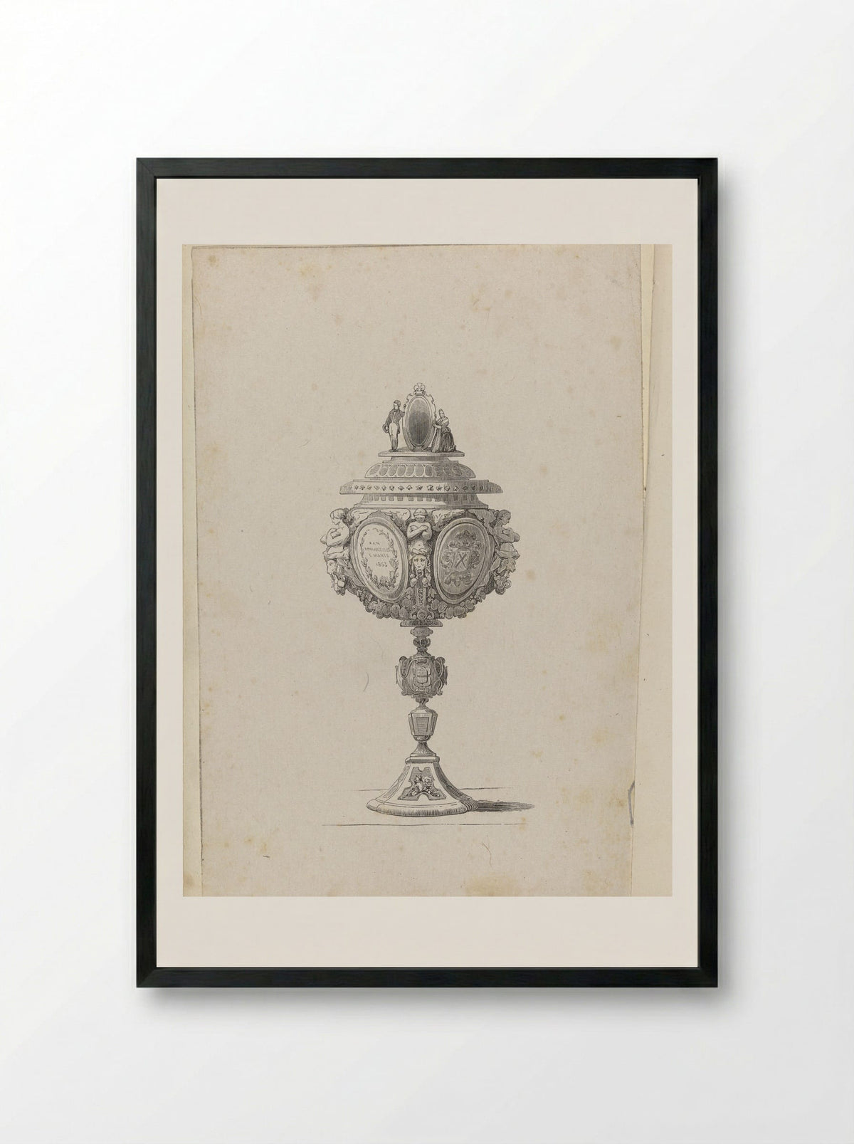 Gedachtenisbeker ter ere van het 50-jarig jubileum van Marcellus Emants - Isaac Weissenbruch - Framed Print Black