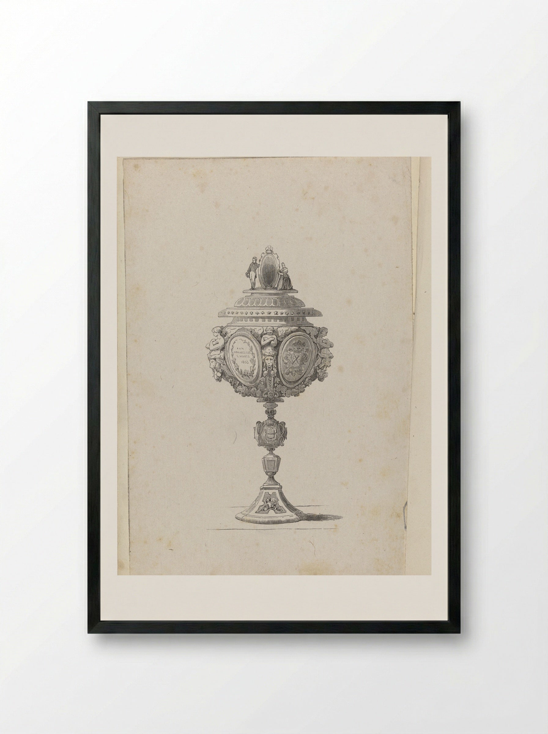 Gedachtenisbeker ter ere van het 50-jarig jubileum van Marcellus Emants - Isaac Weissenbruch - Framed Print Black