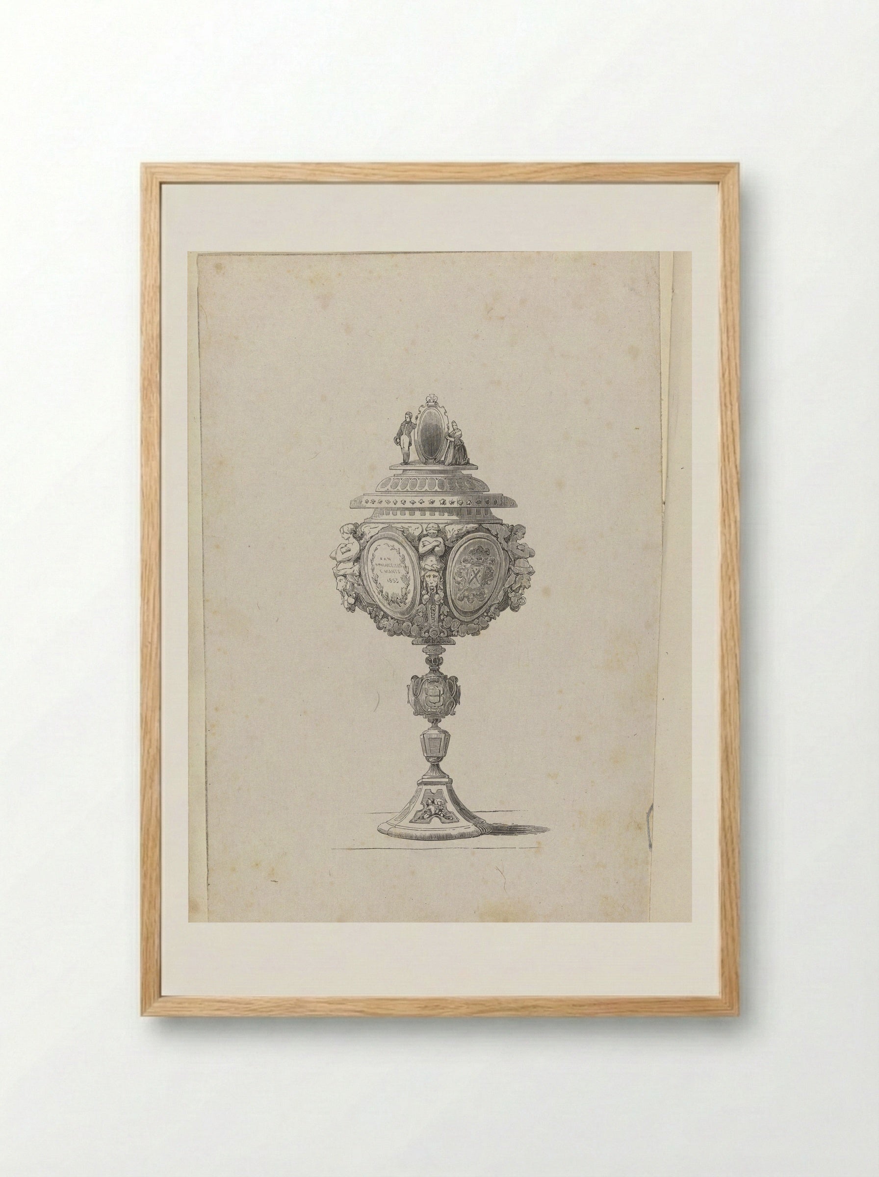 Gedachtenisbeker ter ere van het 50-jarig jubileum van Marcellus Emants - Isaac Weissenbruch - Framed Print Wood