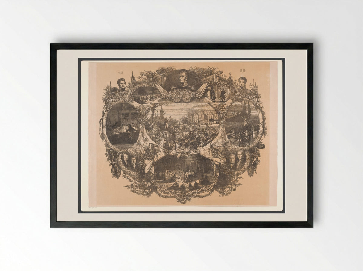 Gedenkplaat bij de novemberfeesten in 1863 - August Allebé - Framed Print Black