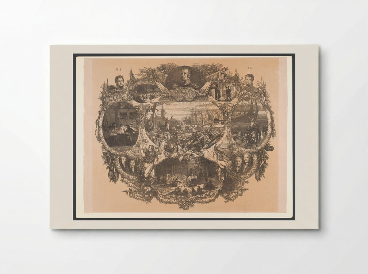 Gedenkplaat bij de novemberfeesten in 1863 - August Allebé - Poster