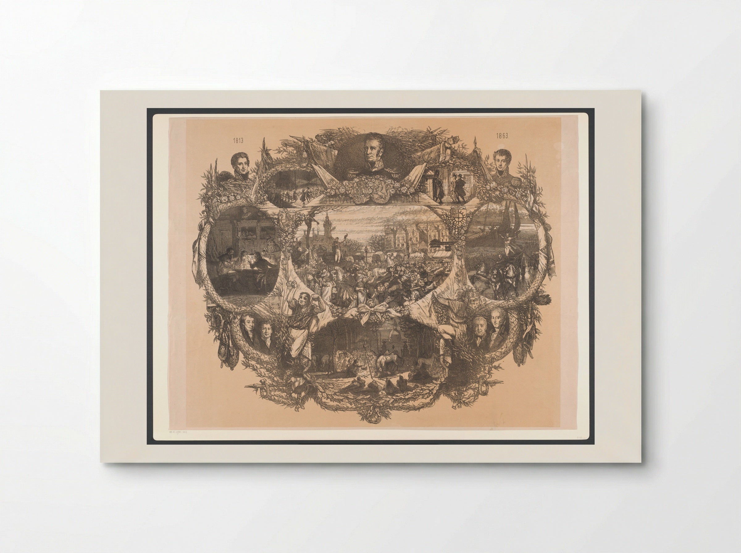 Gedenkplaat bij de novemberfeesten in 1863 - August Allebé - Poster