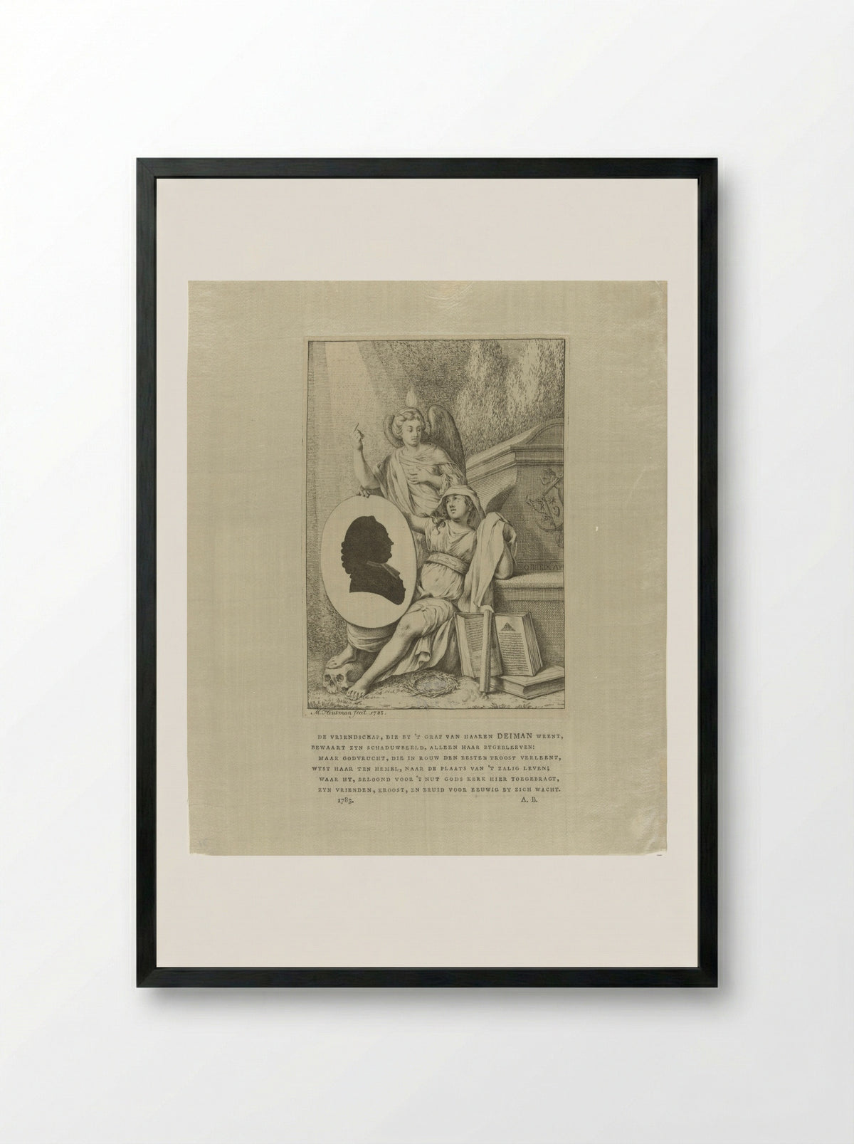 Gedenkteken voor Johan Diederich Deiman - Monogrammist AB - Framed Print Black