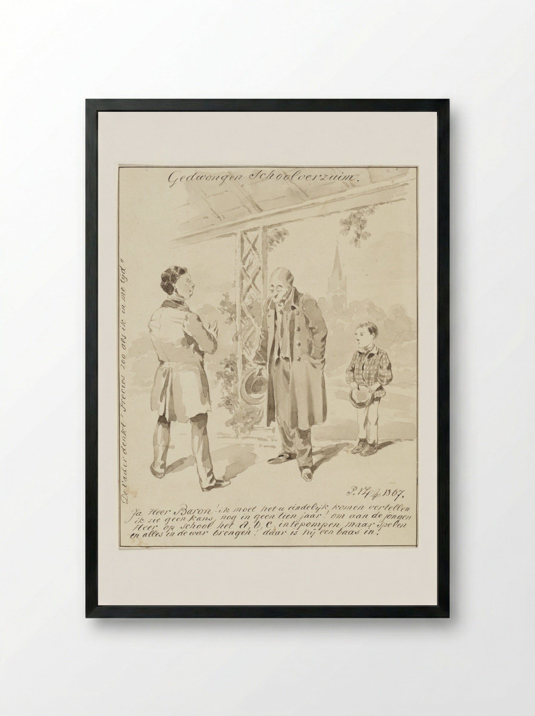 Gedwongen Schoolverzuim - Pieter van Loon - Framed Print Black