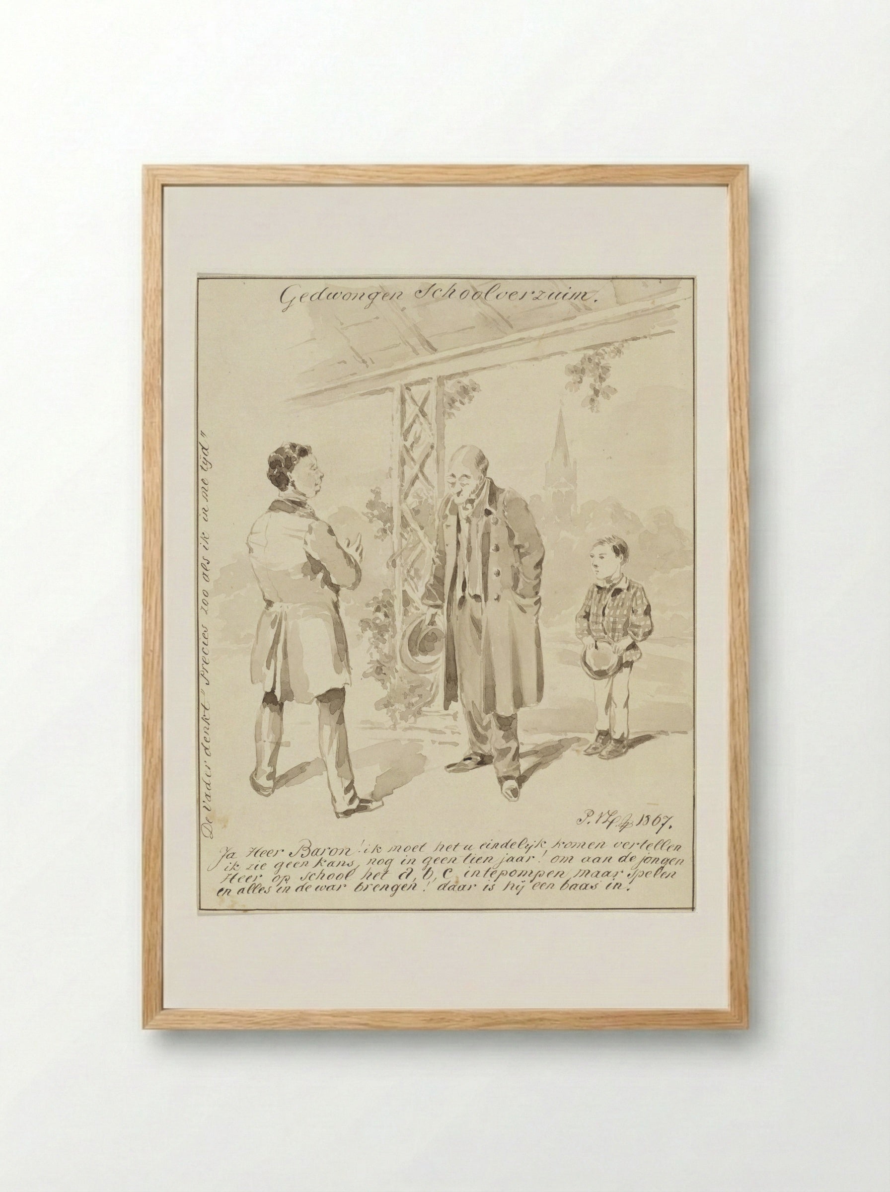 Gedwongen Schoolverzuim - Pieter van Loon - Framed Print Wood