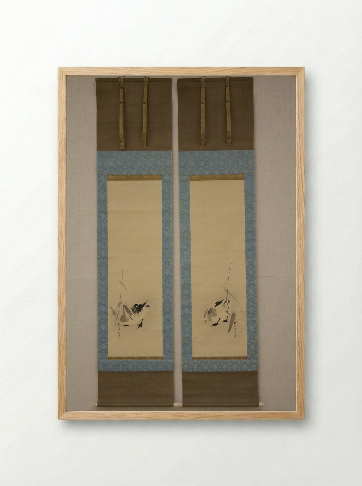 Geese and Reeds - Kano Sosen Narinobu - Framed Print Wood