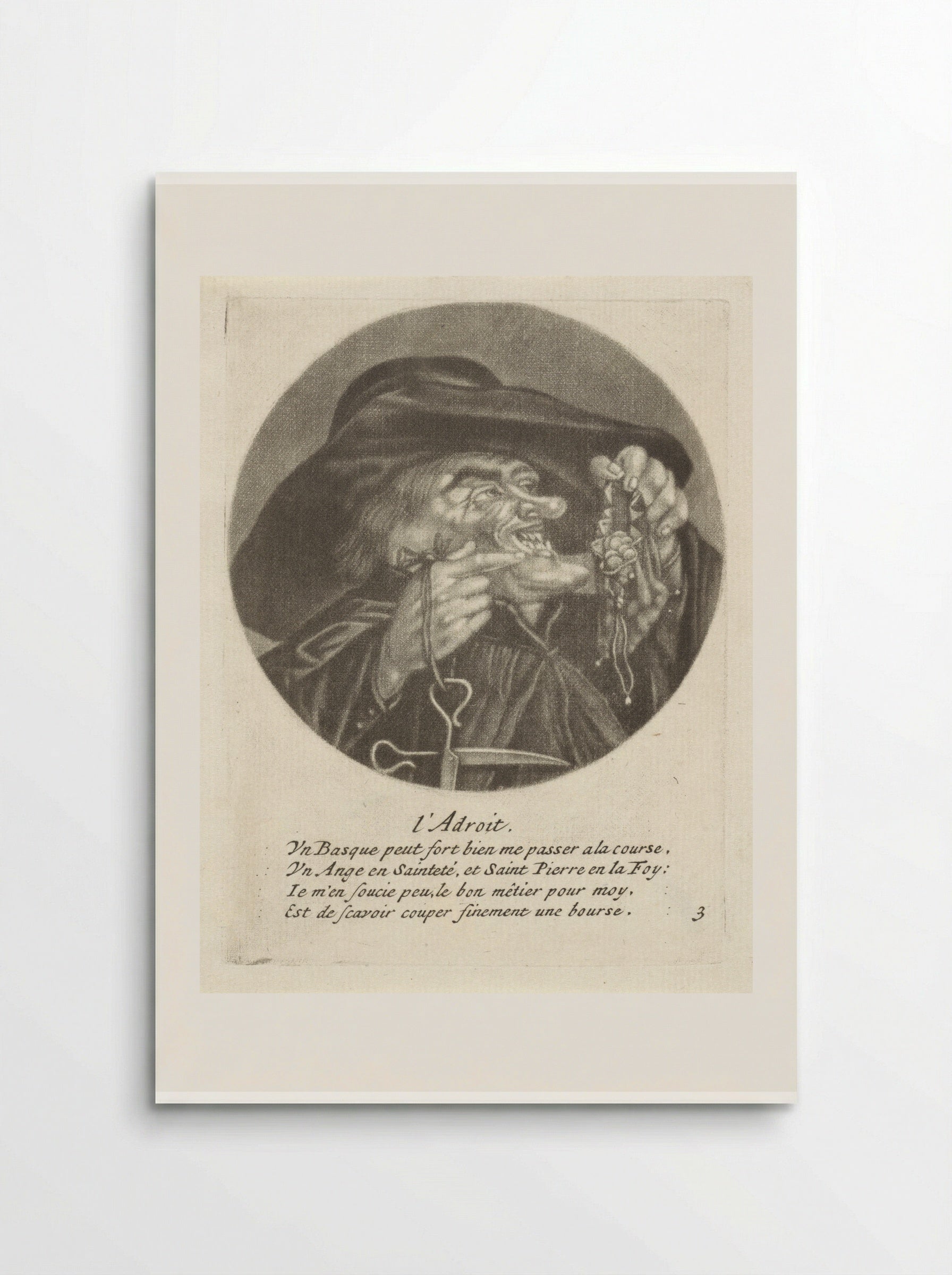 Geestelijke met geldbuidel - Jacob Gole - Poster