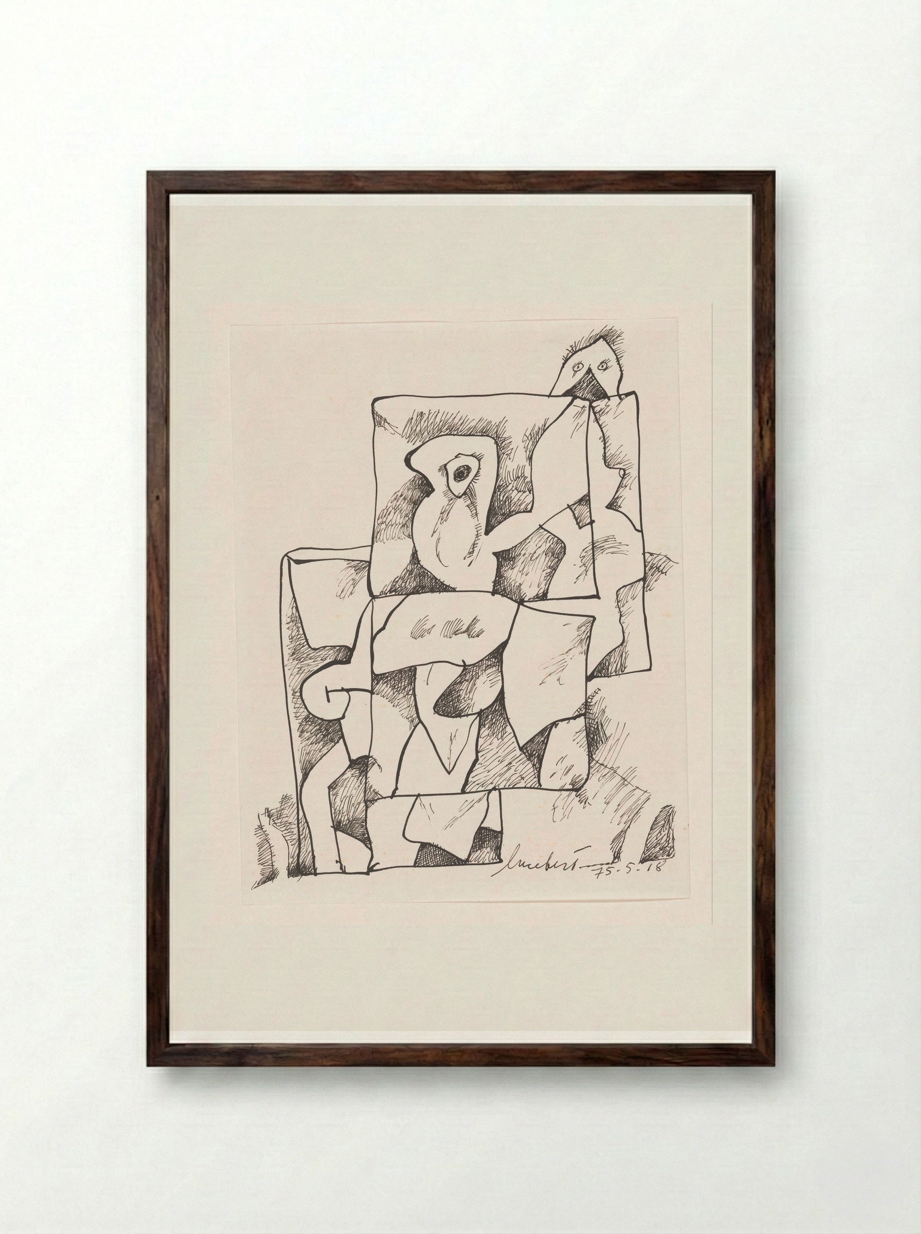Gefragmenteerd wezen - Lucebert - Framed Print Dark Wood