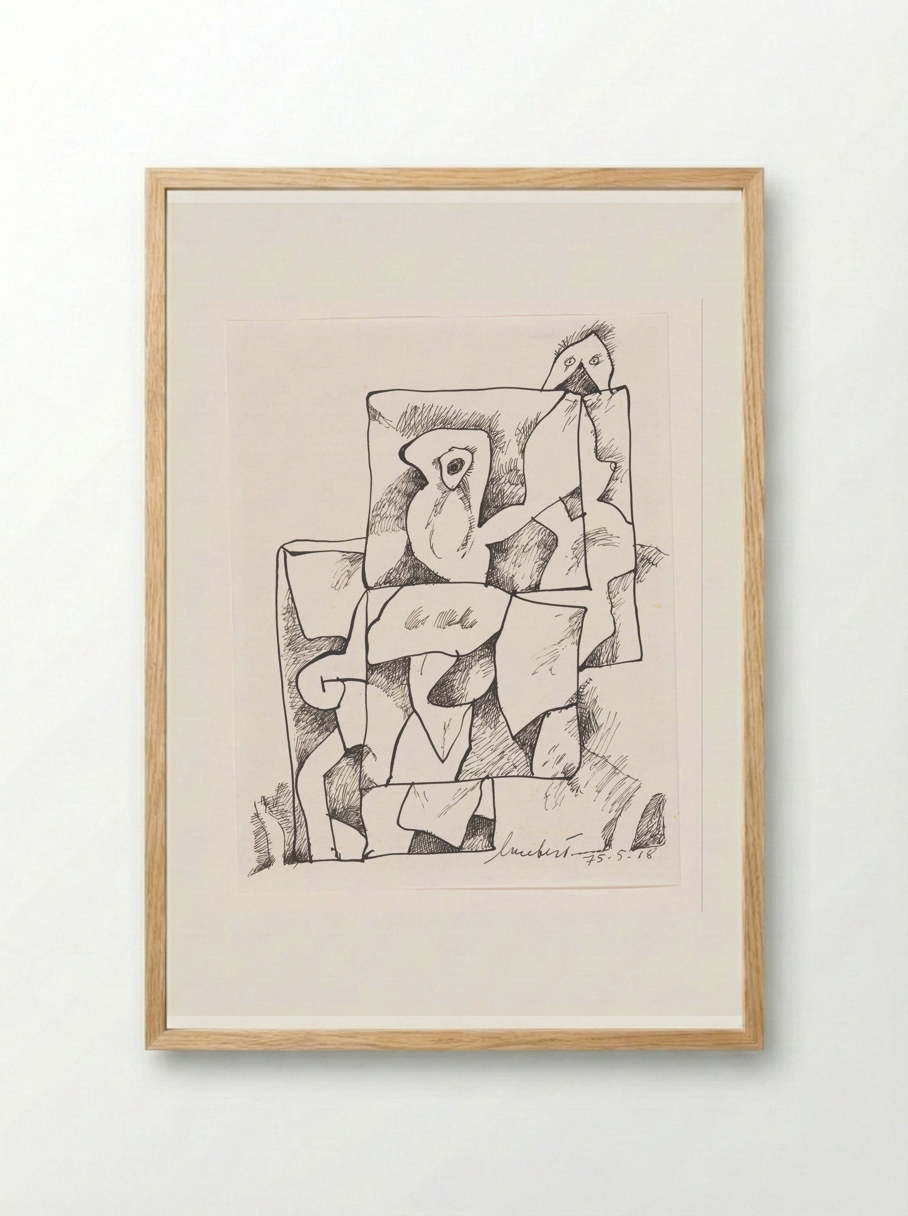 Gefragmenteerd wezen - Lucebert - Framed Print Wood