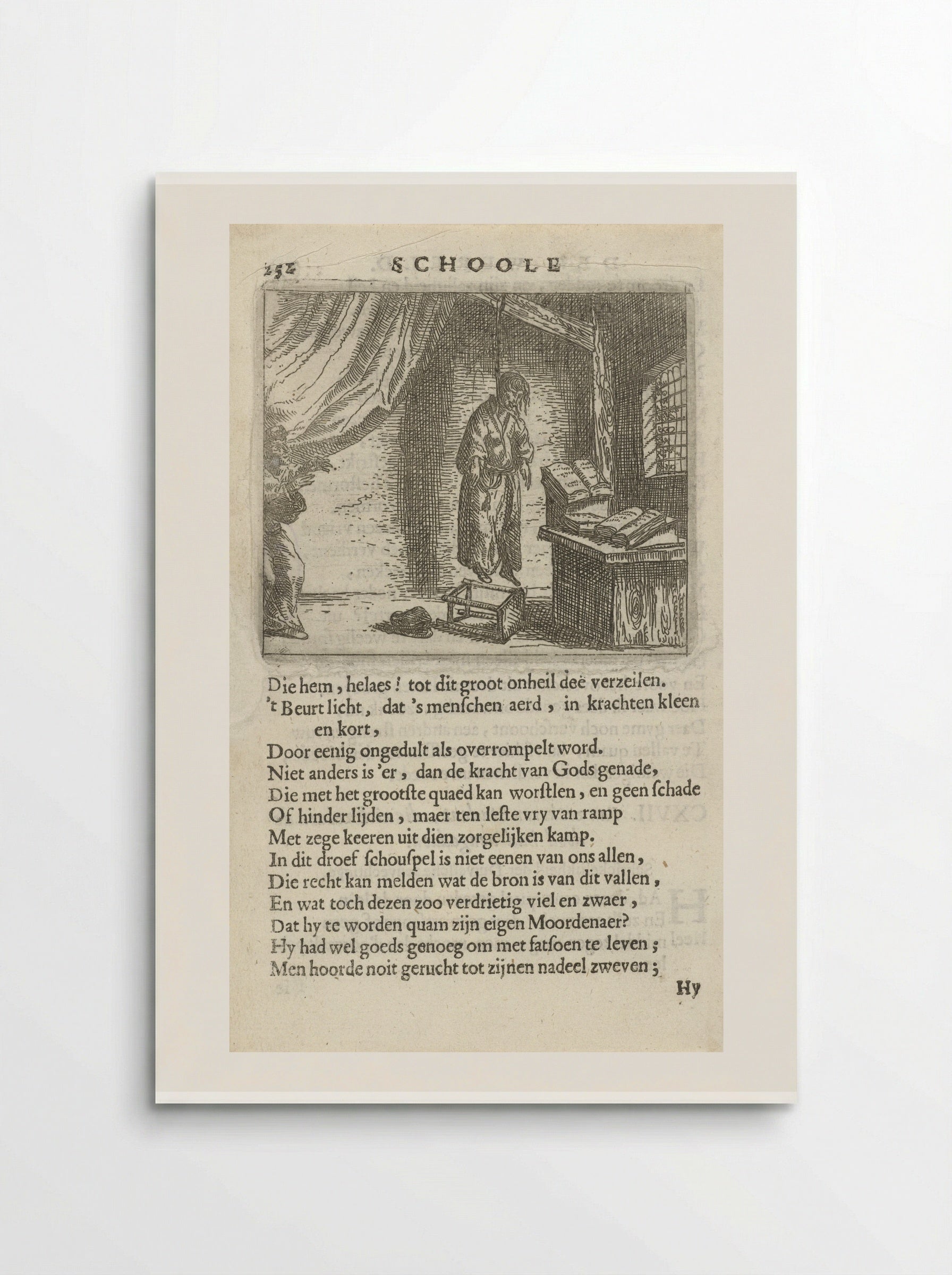 Gehangene in een studeervertrek - Arnold Houbraken - Poster
