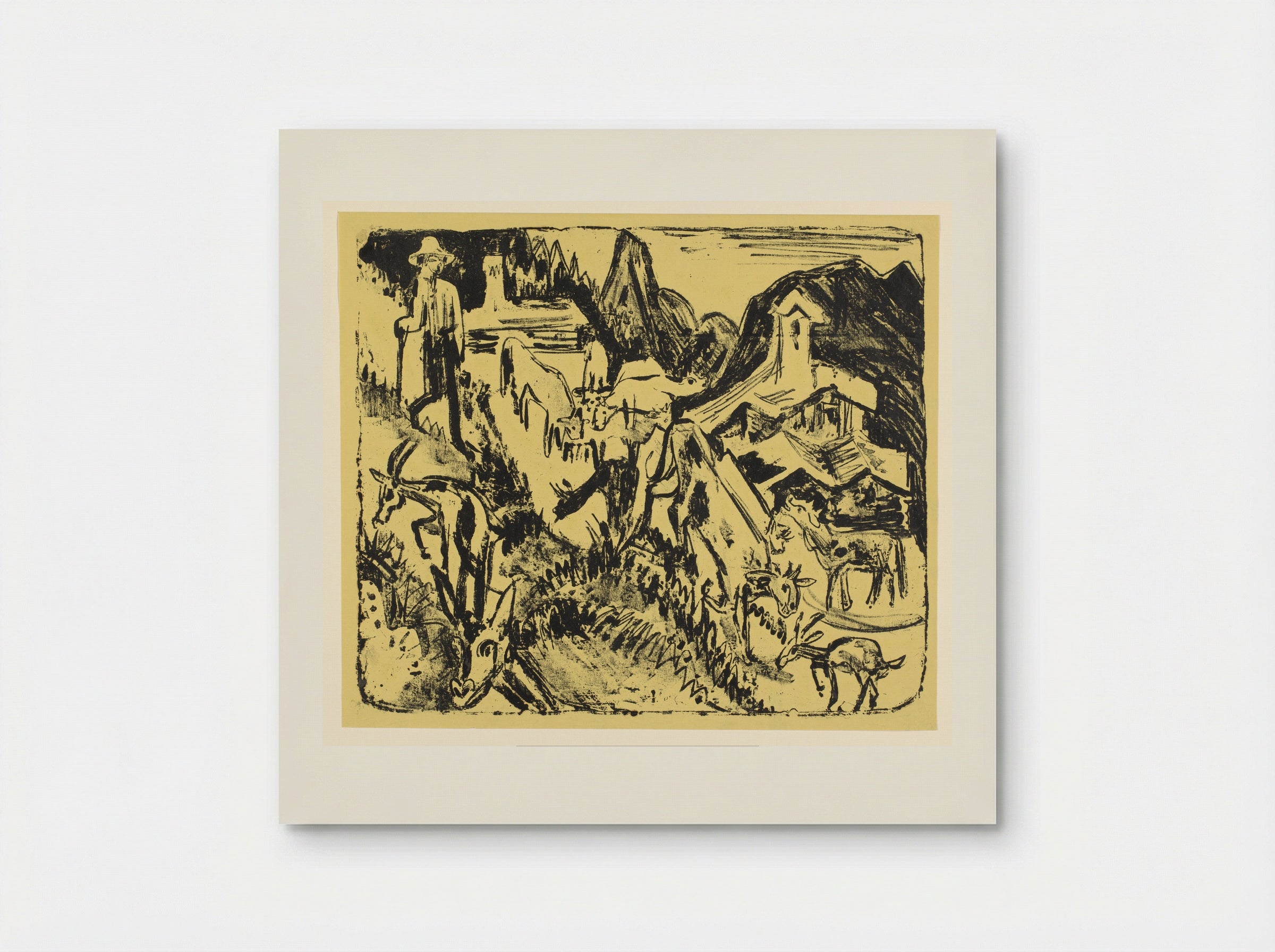 Geitenhoeder met zijn kudde in de bergen - Ernst Ludwig Kirchner - Poster