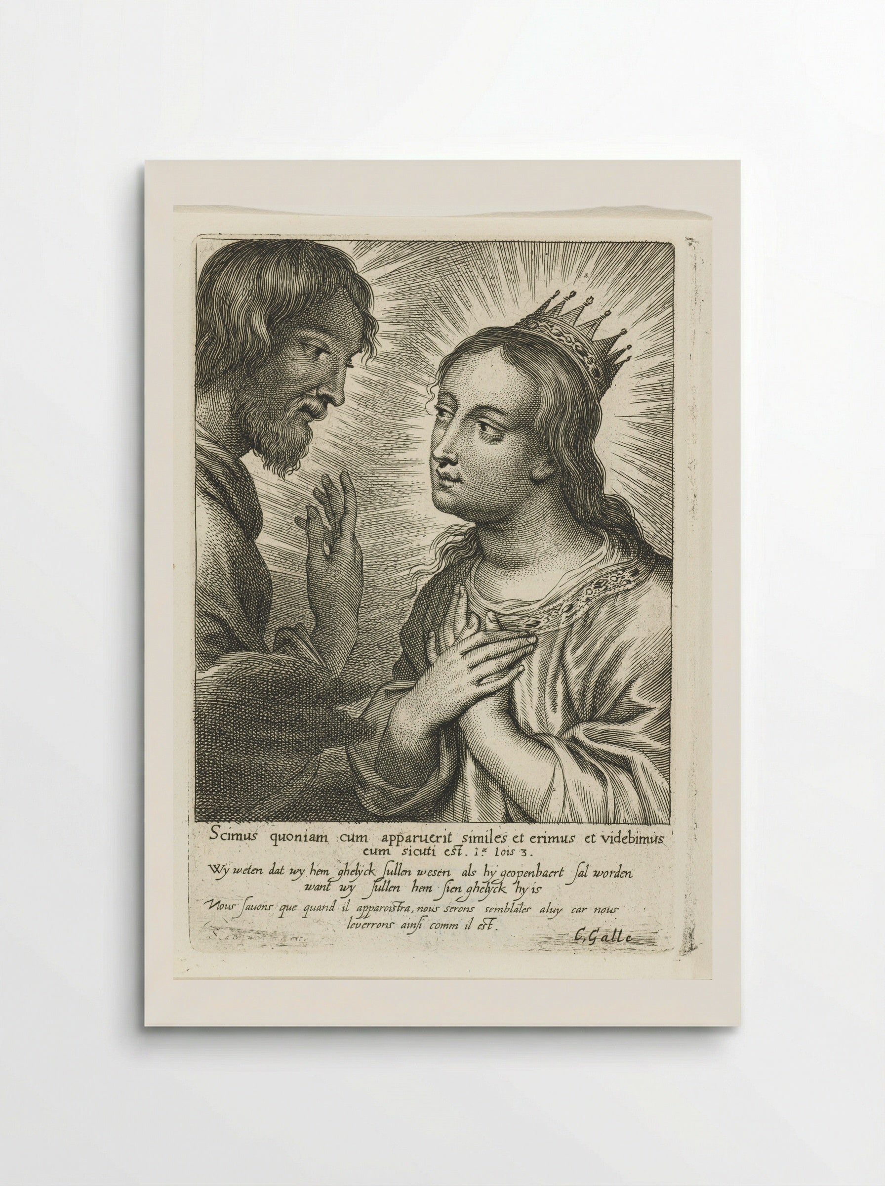 Gekroonde Maria en Christus - Schelte Adamsz. Bolswert - Poster