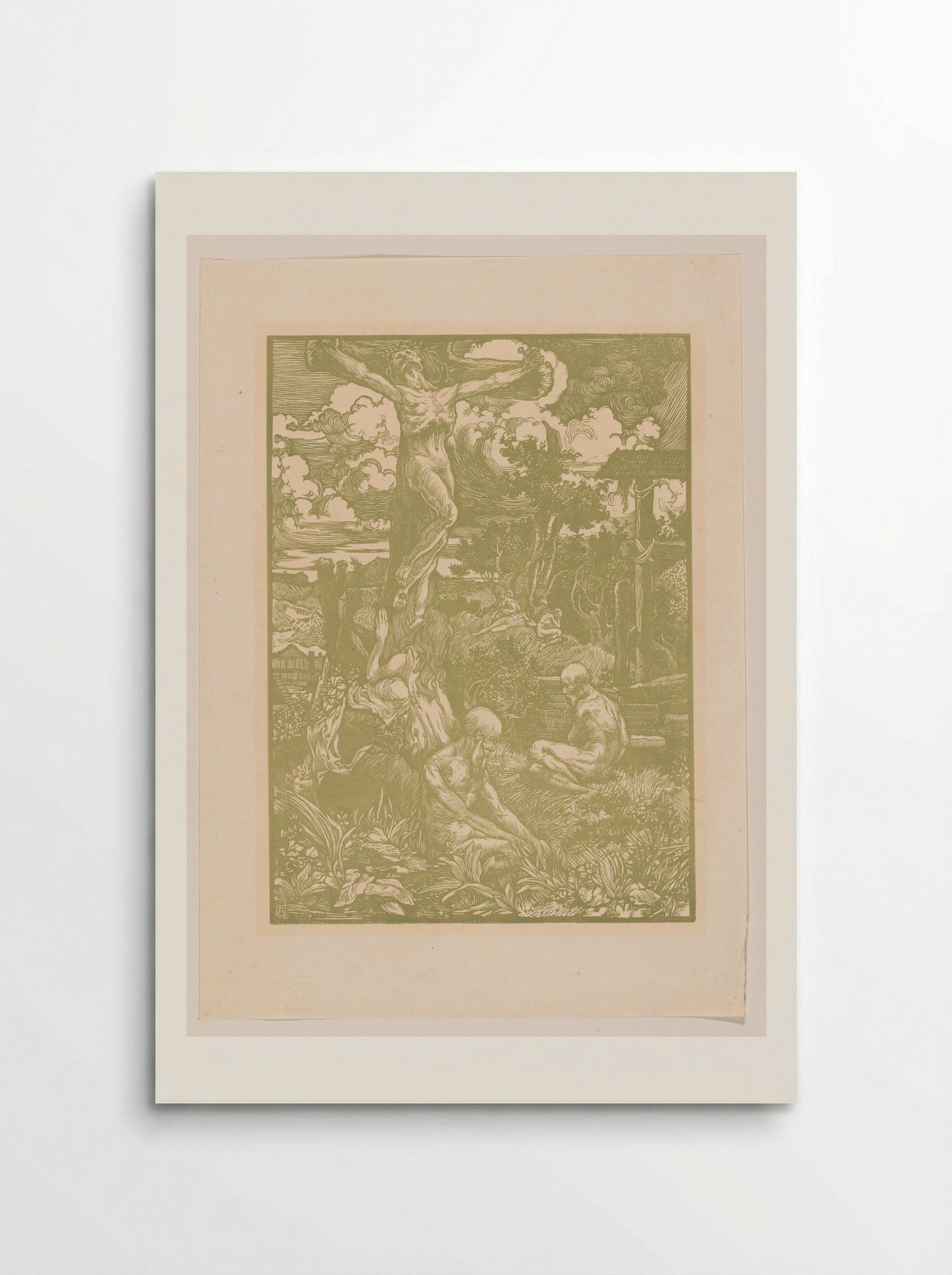 Gekruisigde Christus in heuvellandschap - Johannes Josephus Aarts - Poster
