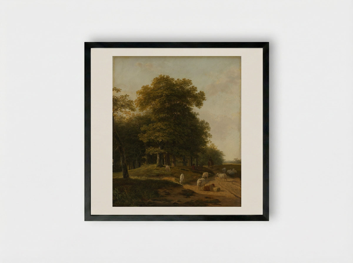 Gelders landschap - Hendrikus van de Sande Bakhuyzen - Framed Print Black