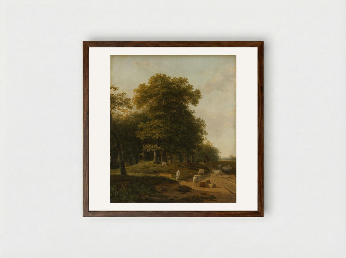 Gelders landschap - Hendrikus van de Sande Bakhuyzen - Framed Print Dark Wood