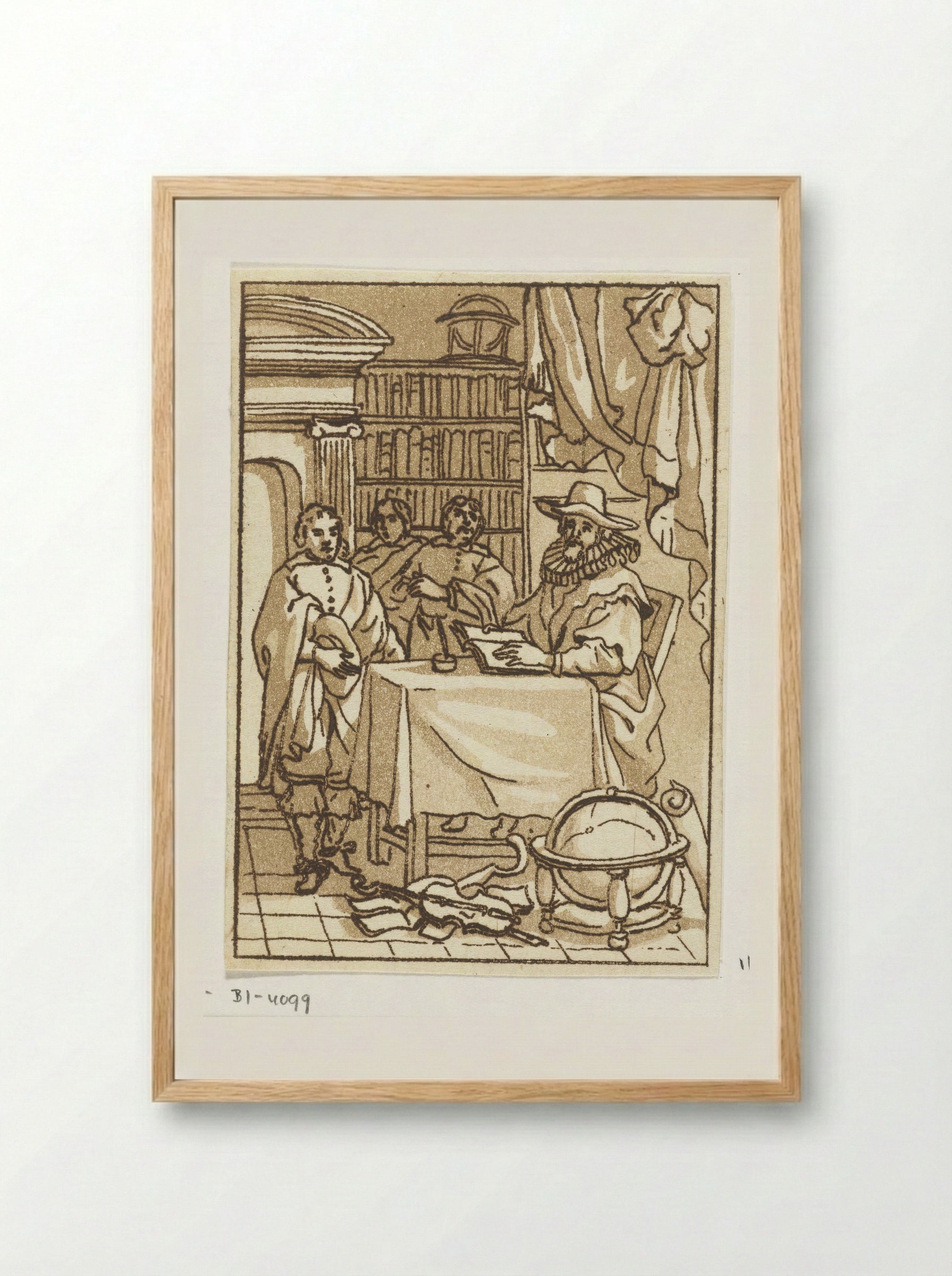 Geleerde in studeervertrek (Scholar in a Study) - Anthonie van den Bos - Framed Print Wood