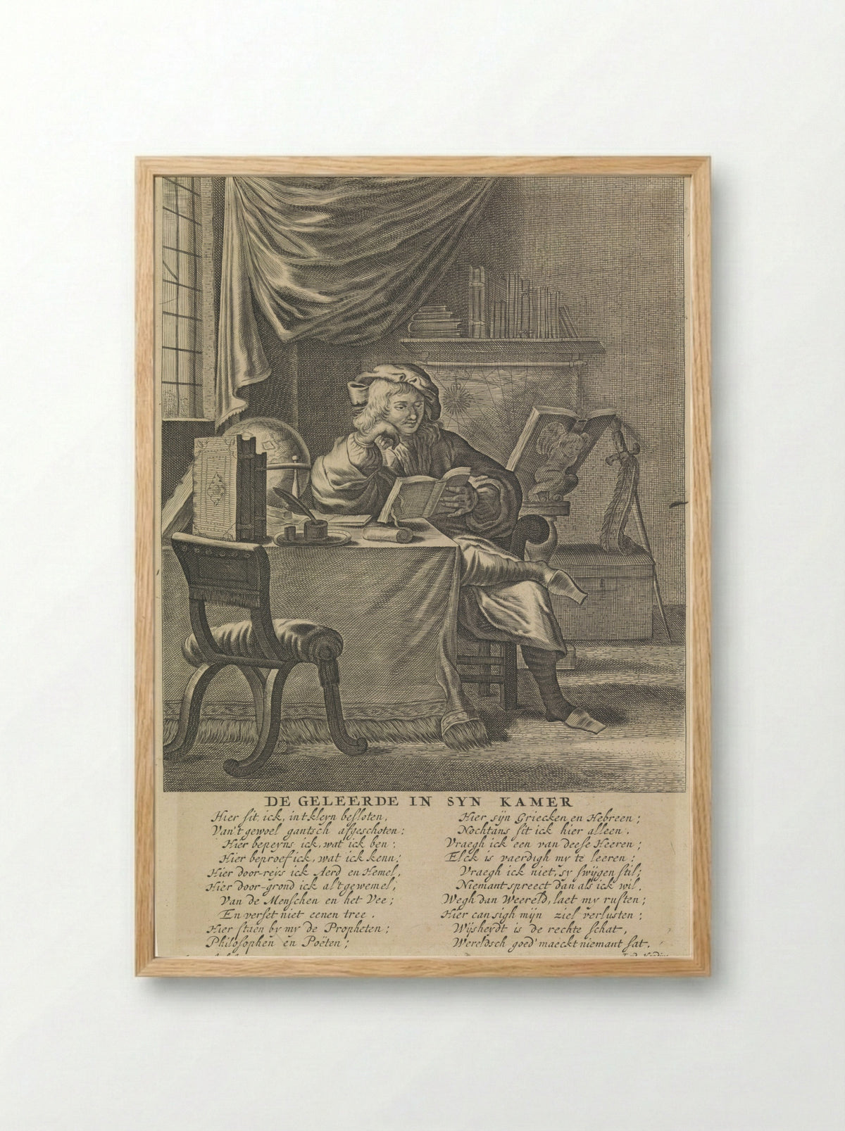 Geleerde in zijn studeerkamer - Jan Jacobsz. Wielant - Framed Print Wood