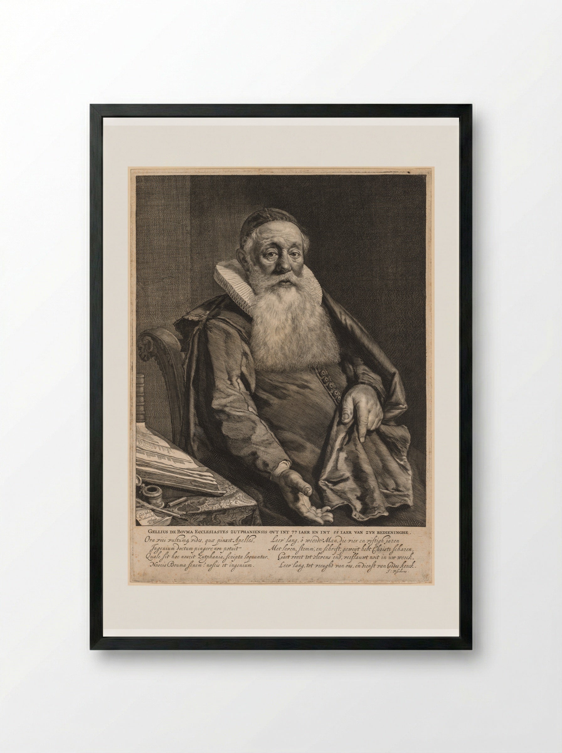 Gellius de Bouma - Cornelis Visscher - Framed Print Black