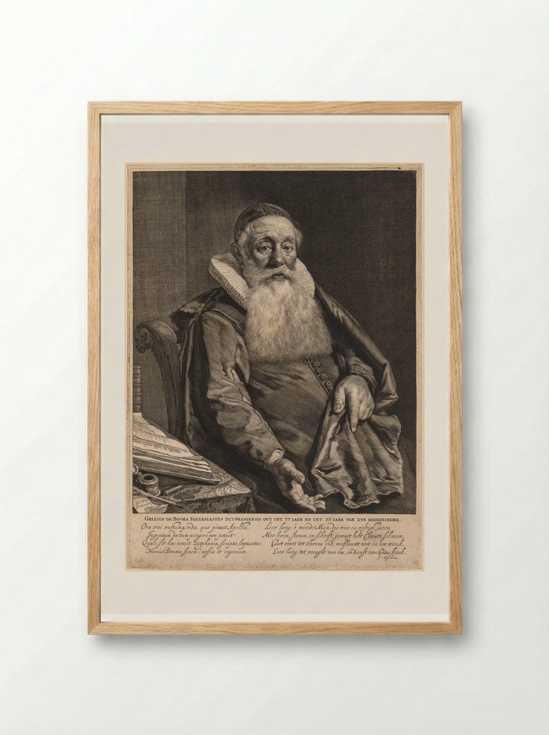 Gellius de Bouma - Cornelis Visscher - Framed Print Wood