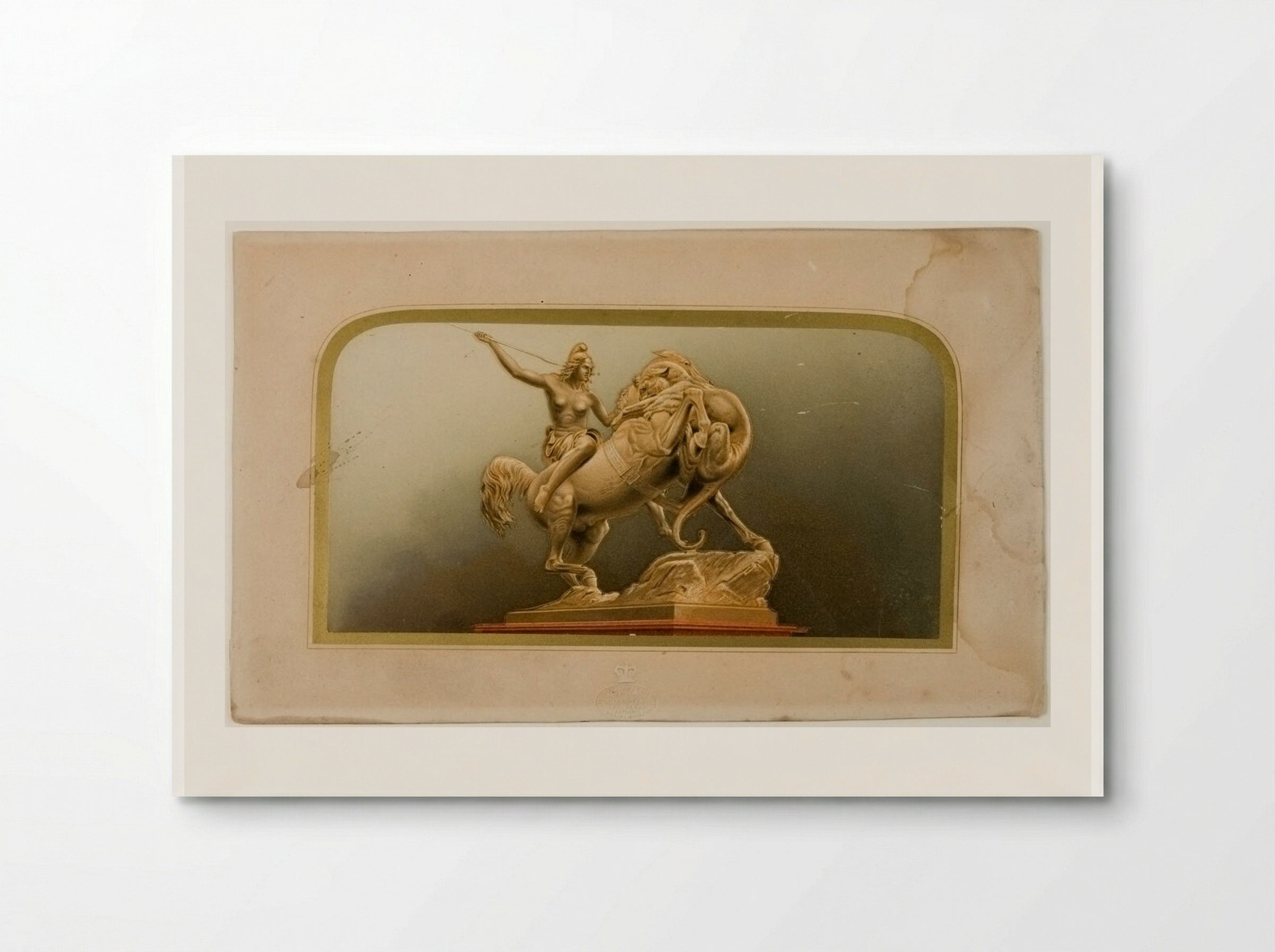 Gem No. 6: Amazon on Horseback Spearing a Tiger - George Baxter - Poster