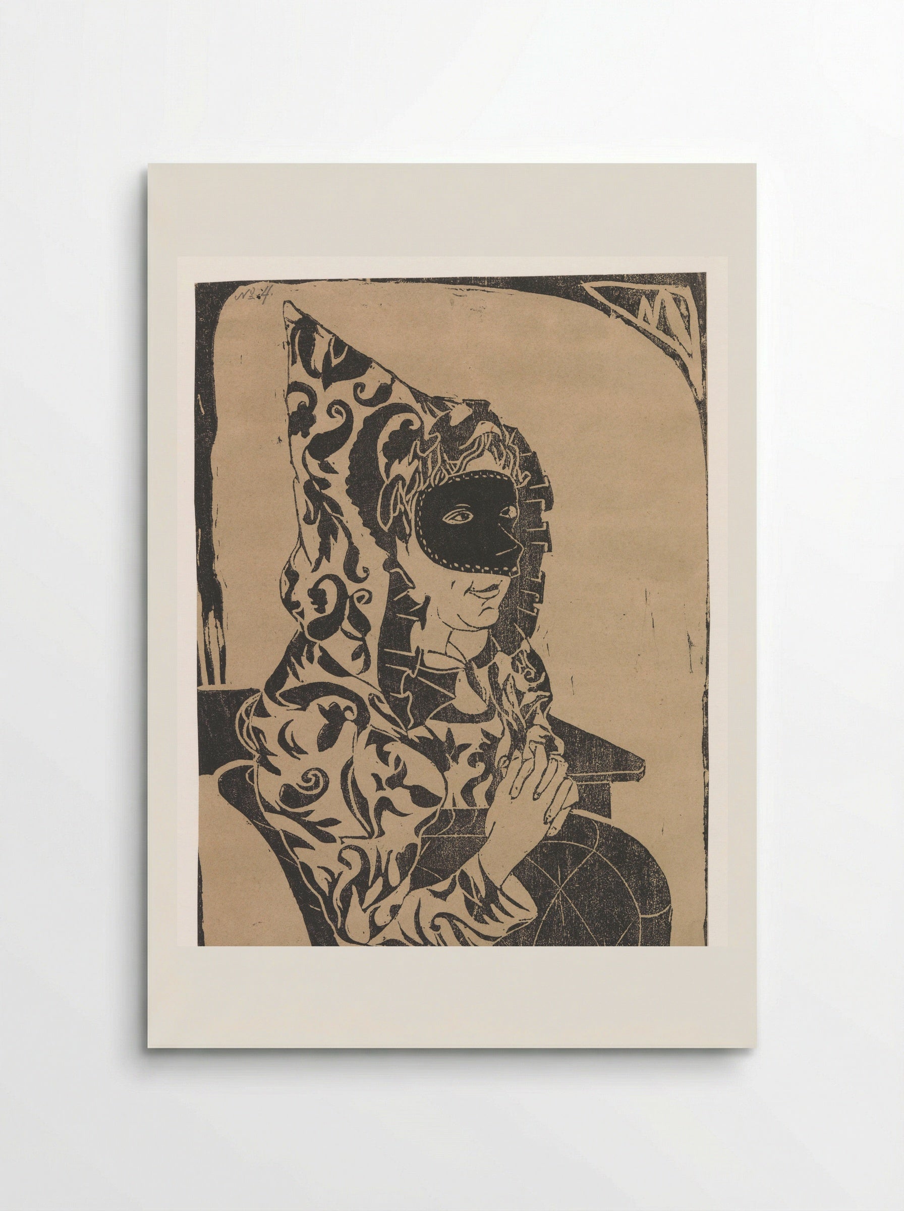 Gemaskerde vrouw met cape - Samuel Jessurun de Mesquita - Poster