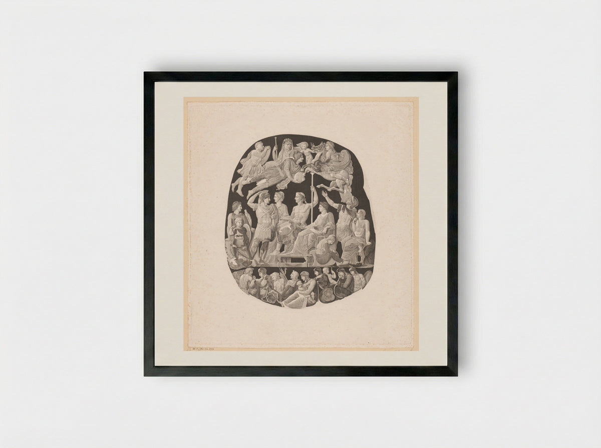 Gemma Augustea - Abraham Girardet - Framed Print Black