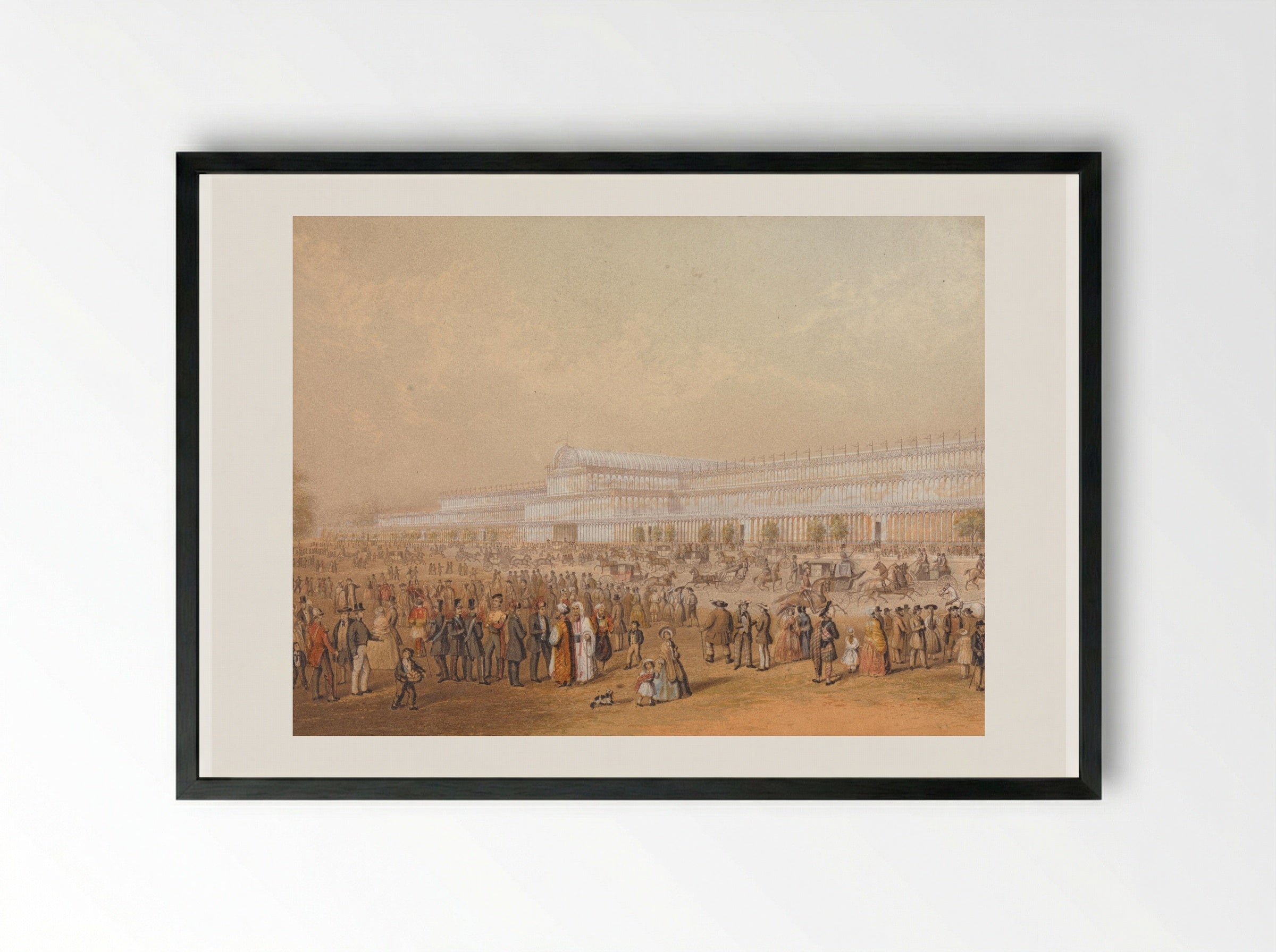 Gems of the Crystal Palace, Sydenham. No. 1, the Exterior - George Baxter - Framed Print Black