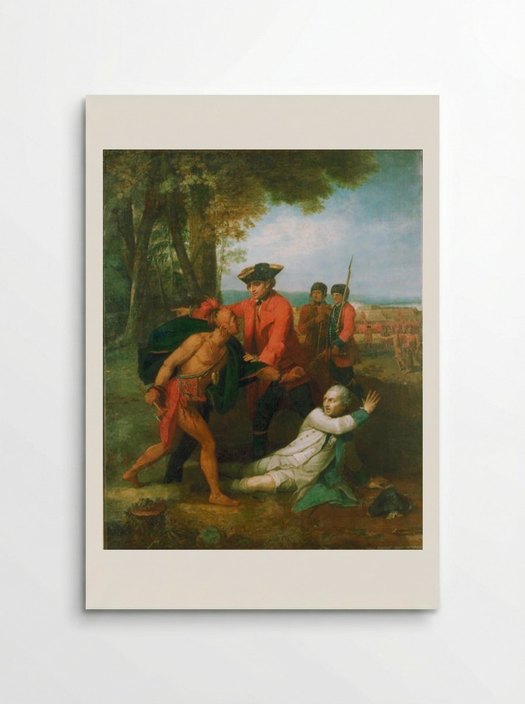 General Johnson Saving the Wounded French Officer - Benjamin West - Poster
