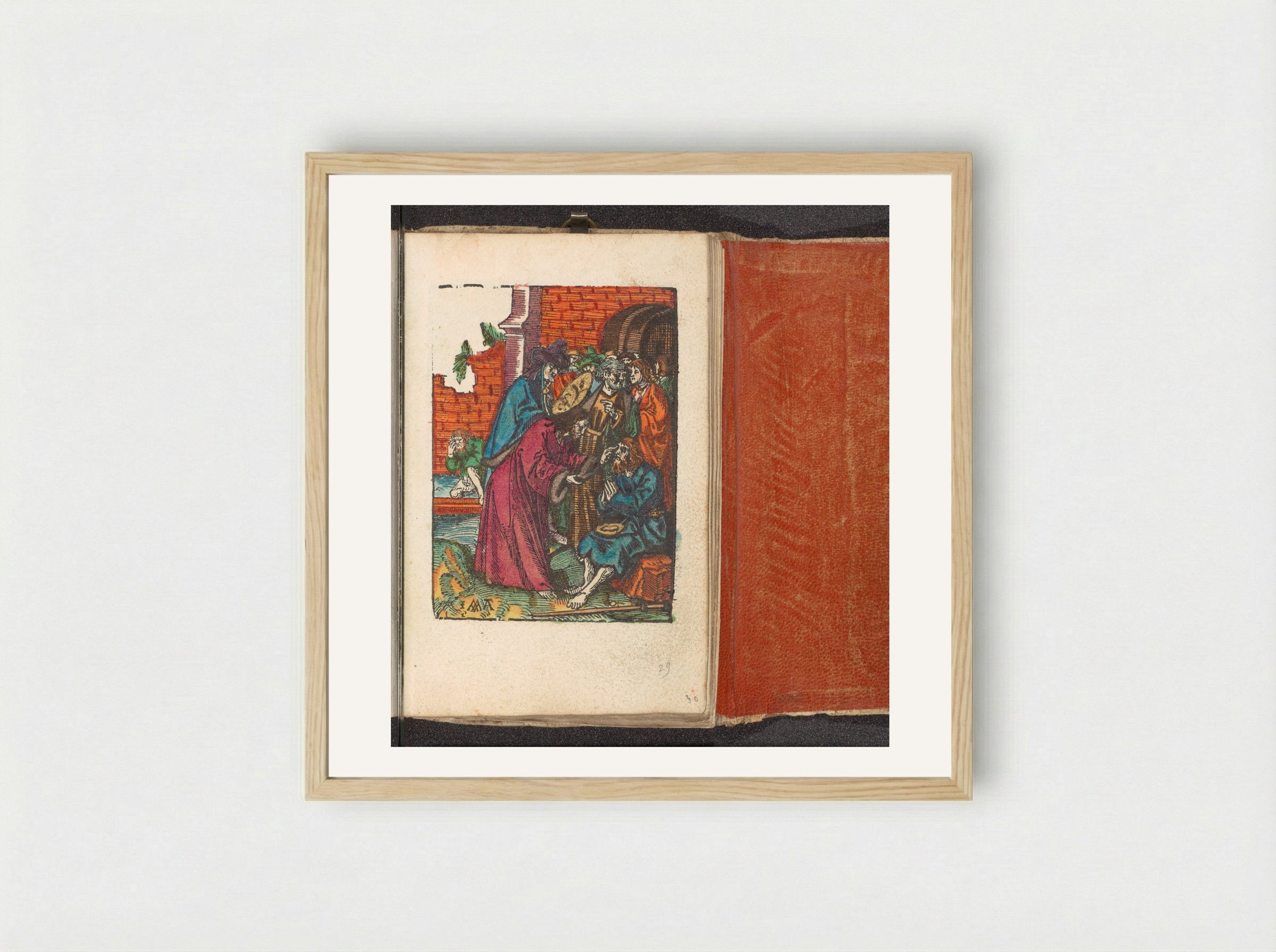 Genezing van een blinde - Doen Pietersz. - Framed Print Wood