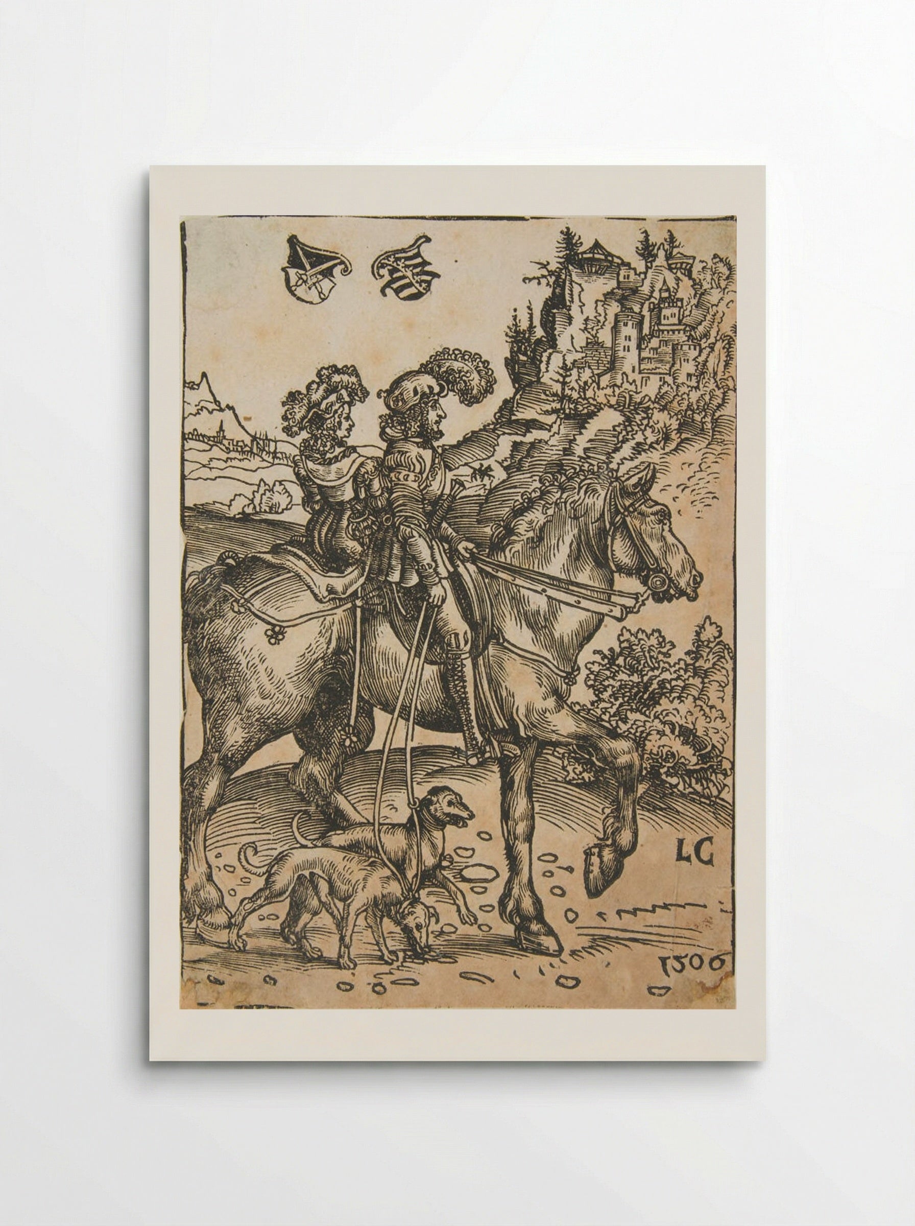 Gentleman and Lady Riding to the Hunt - Lucas Cranach the Elder - Poster
