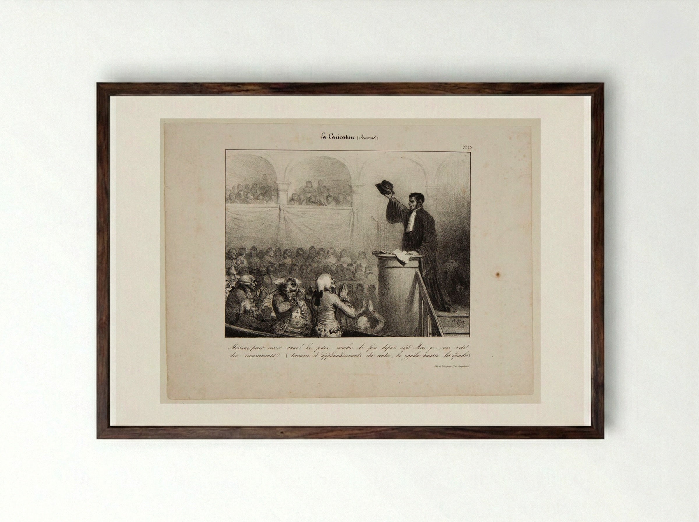 Gentlemen, for having saved the fatherland... - Denis-Auguste-Marie Raffet - Framed Print Dark Wood