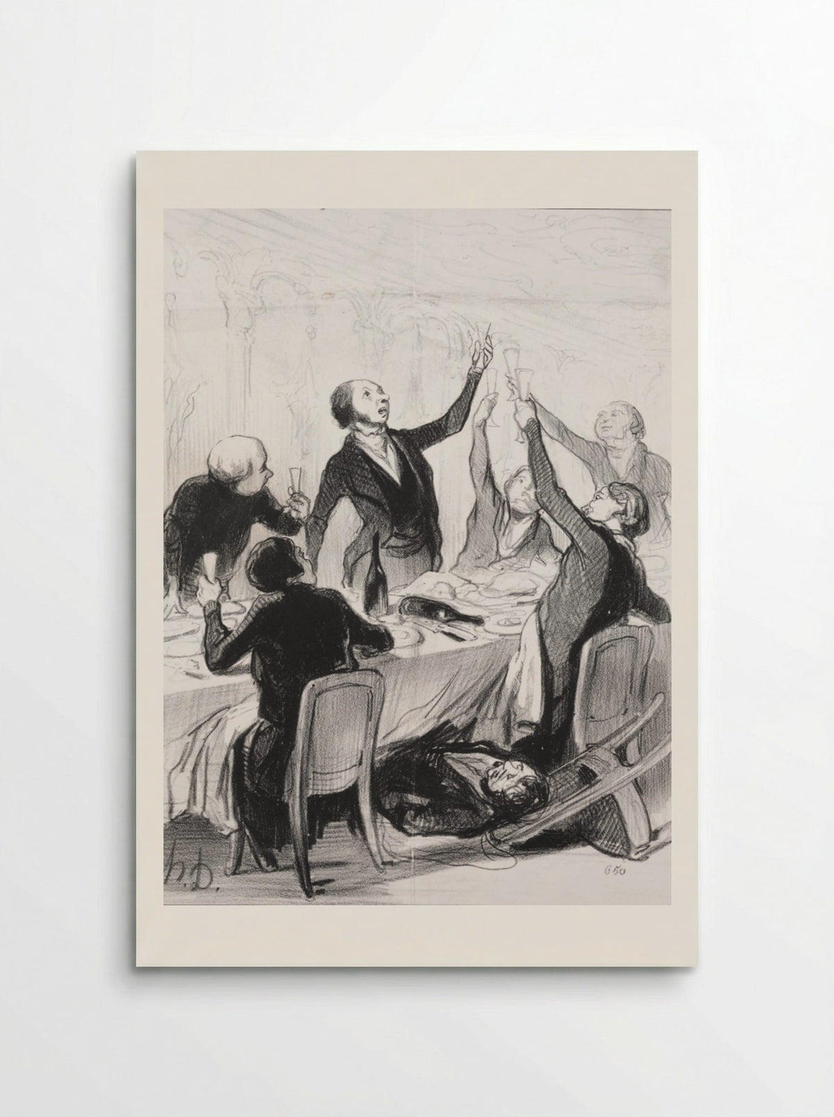 Gentlemen.... here goes a 43rd toast.... to the Temperance Society - Honoré Daumier - Poster
