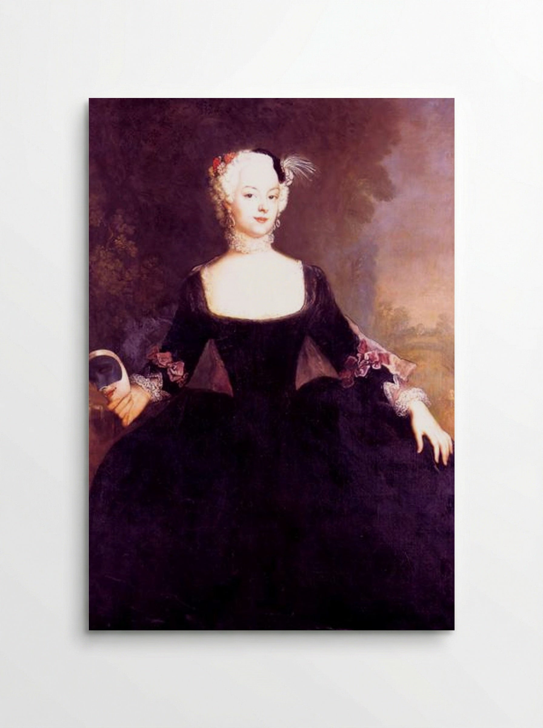 Gentlewoman with a Mask - Antoine Pesne - Poster
