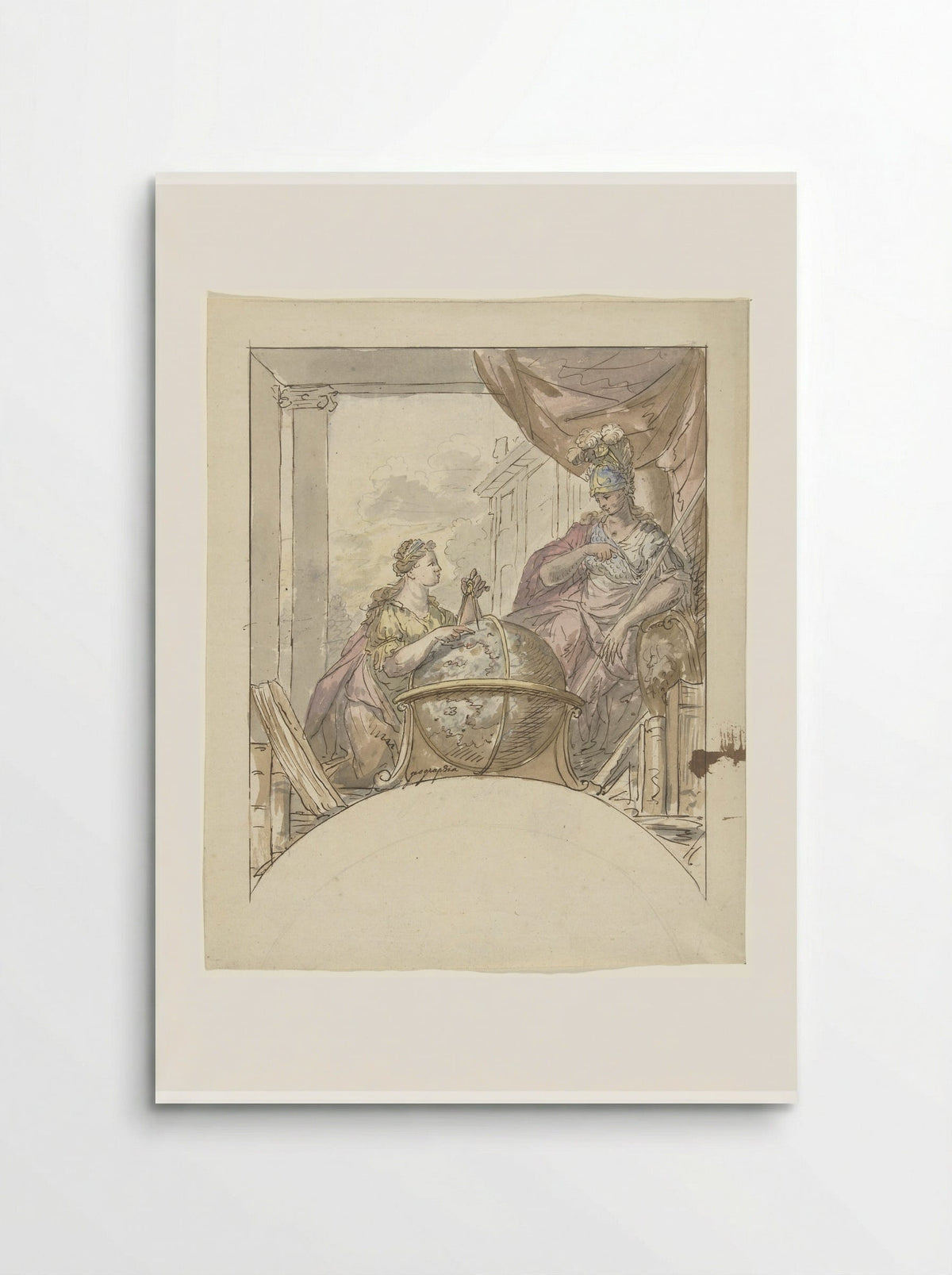 Geographie en Minerva - Elias van Nijmegen - Poster
