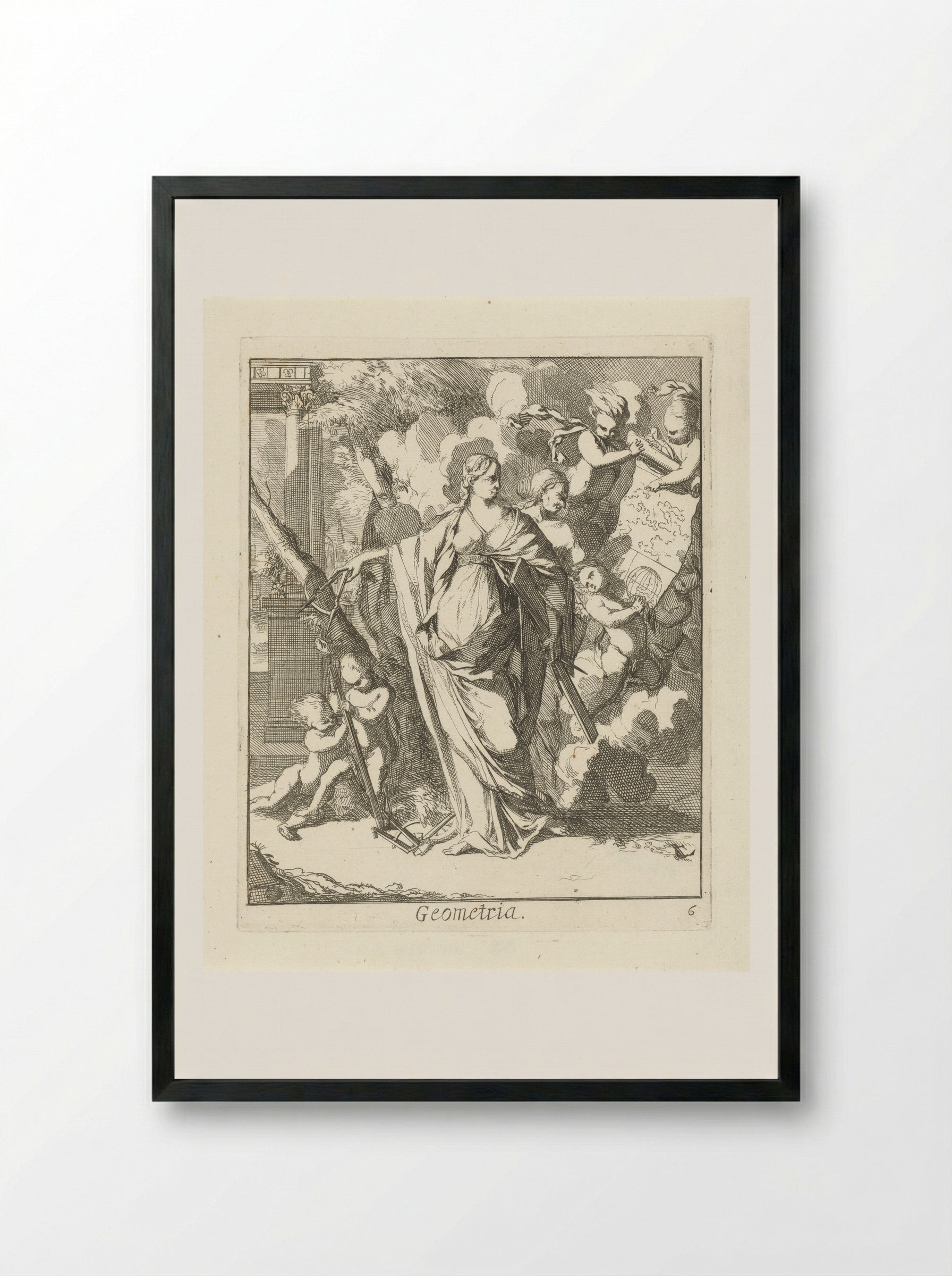 Geometria - Caspar Luyken - Framed Print Black