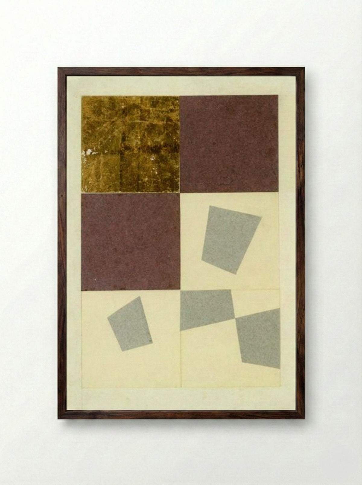 Geometric Collage - Jean Arp - Framed Print Dark Wood