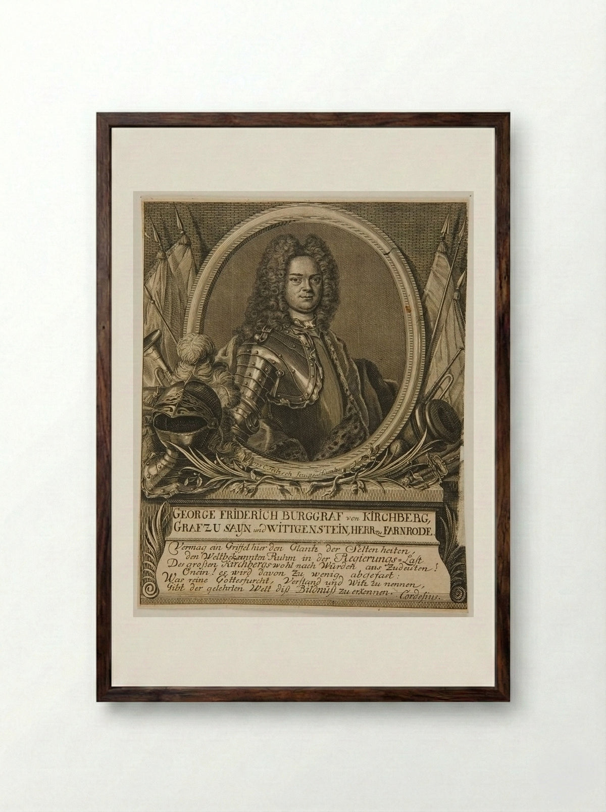 Georg Friderich, Burggraf von Kirchberg - Christian Fritzsch - Framed Print Dark Wood