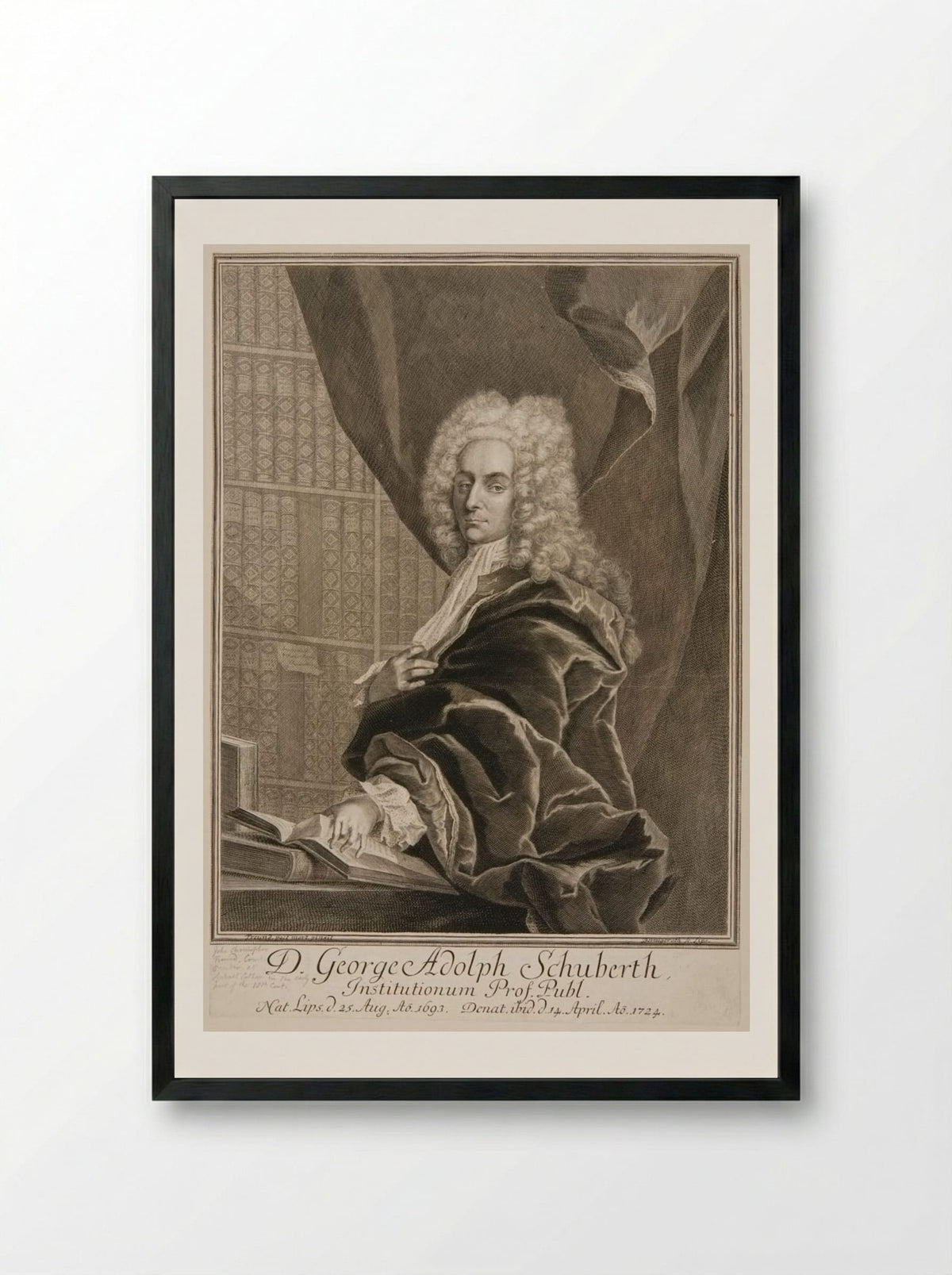 George Adolph Schuberth - Johann Martin Bernigeroth - Framed Print Black
