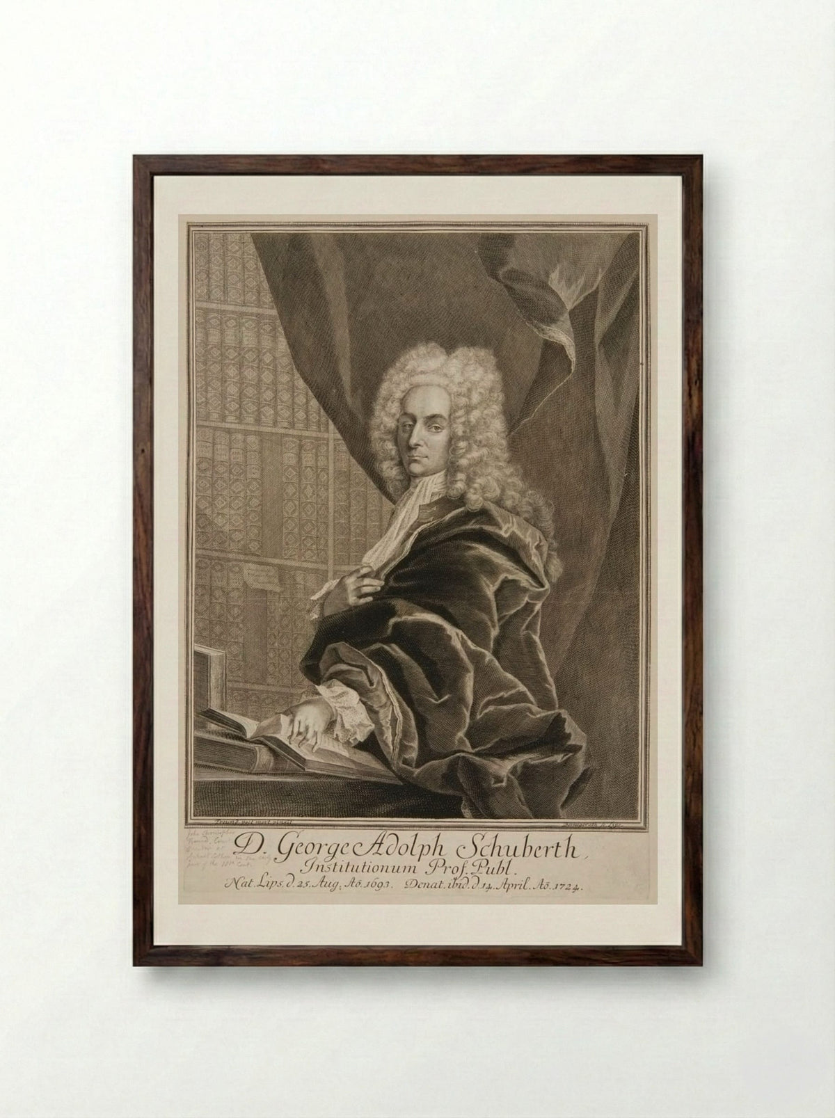 George Adolph Schuberth - Johann Martin Bernigeroth - Framed Print Dark Wood
