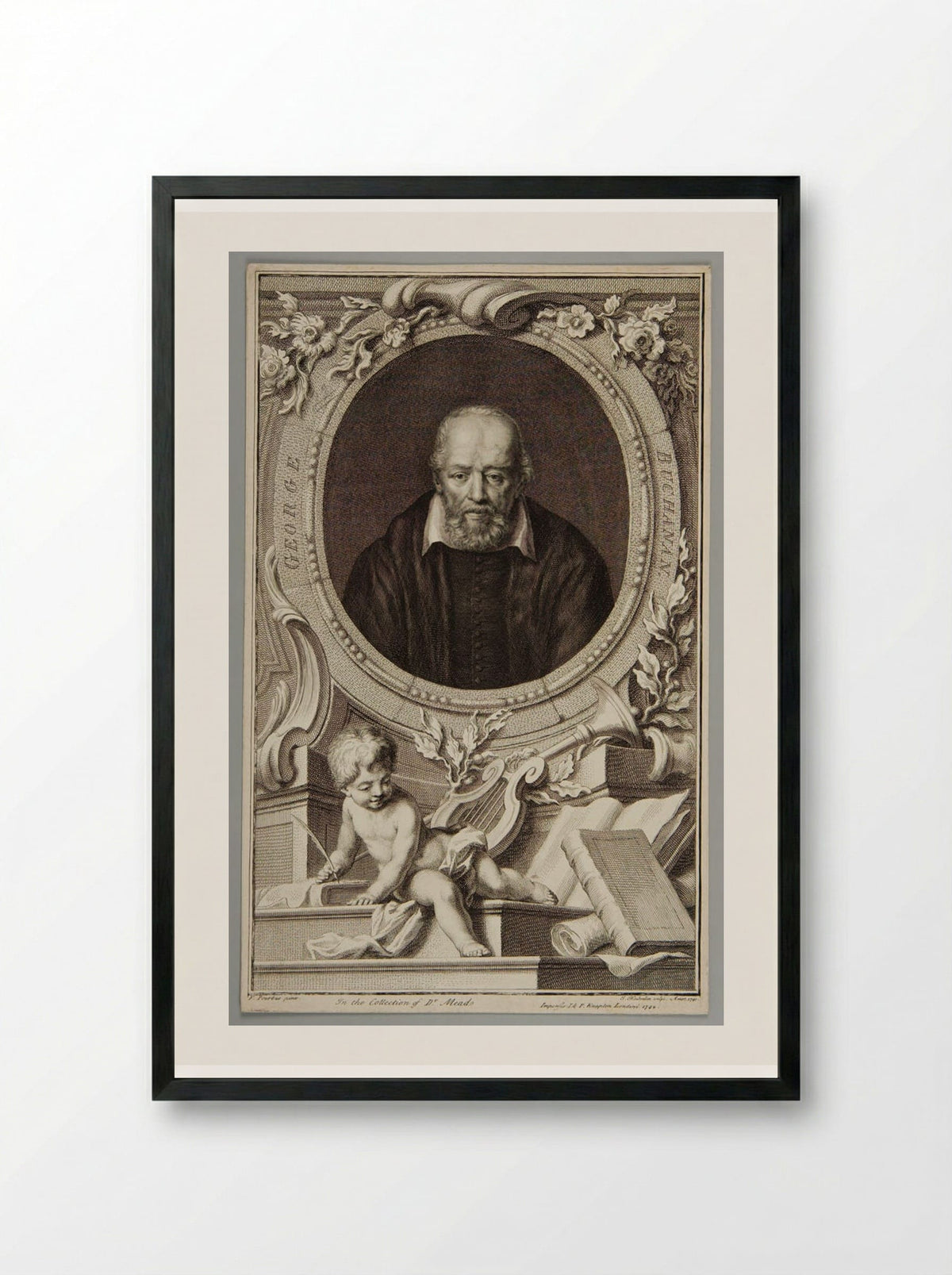 George Buchanan - Jacobus Houbraken - Framed Print Black