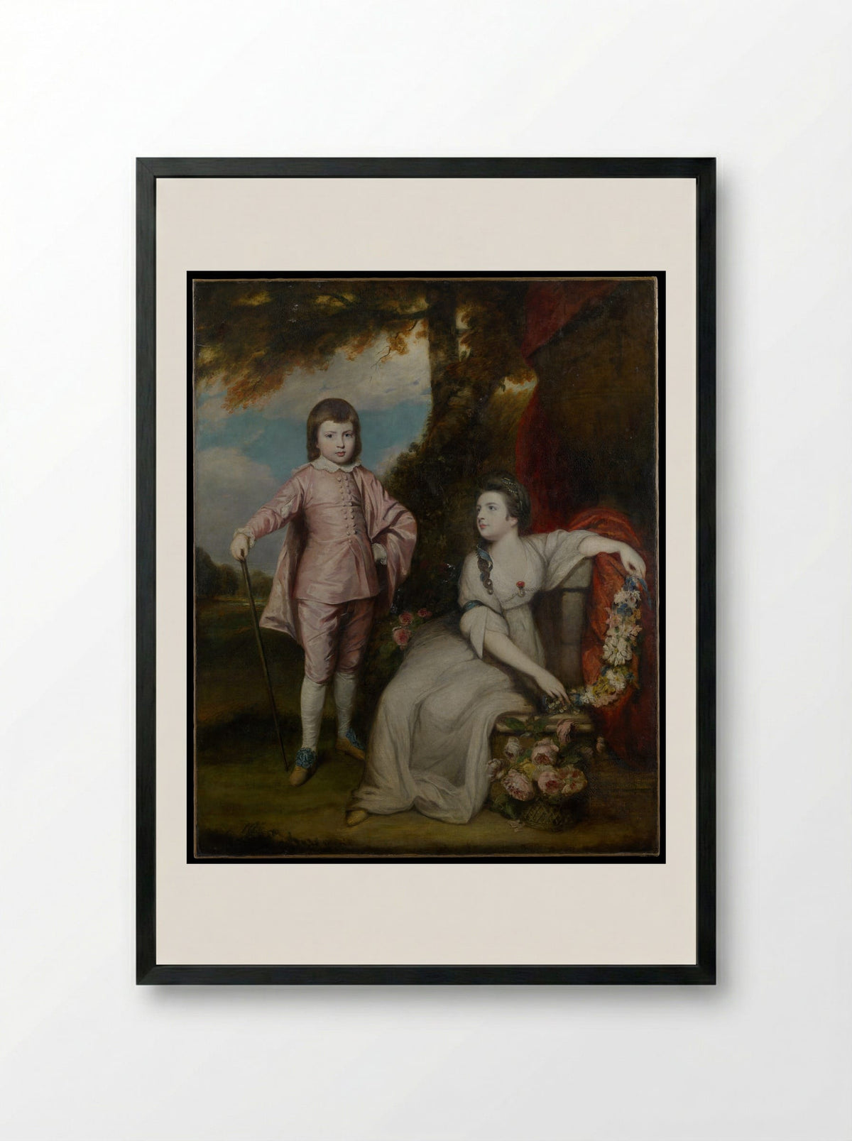 George Capel, Viscount Malden, and Lady Elizabeth Capel - Sir Joshua Reynolds - Framed Print Black