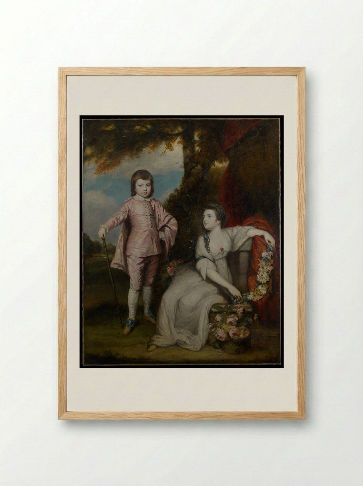 George Capel, Viscount Malden, and Lady Elizabeth Capel - Sir Joshua Reynolds - Framed Print Wood